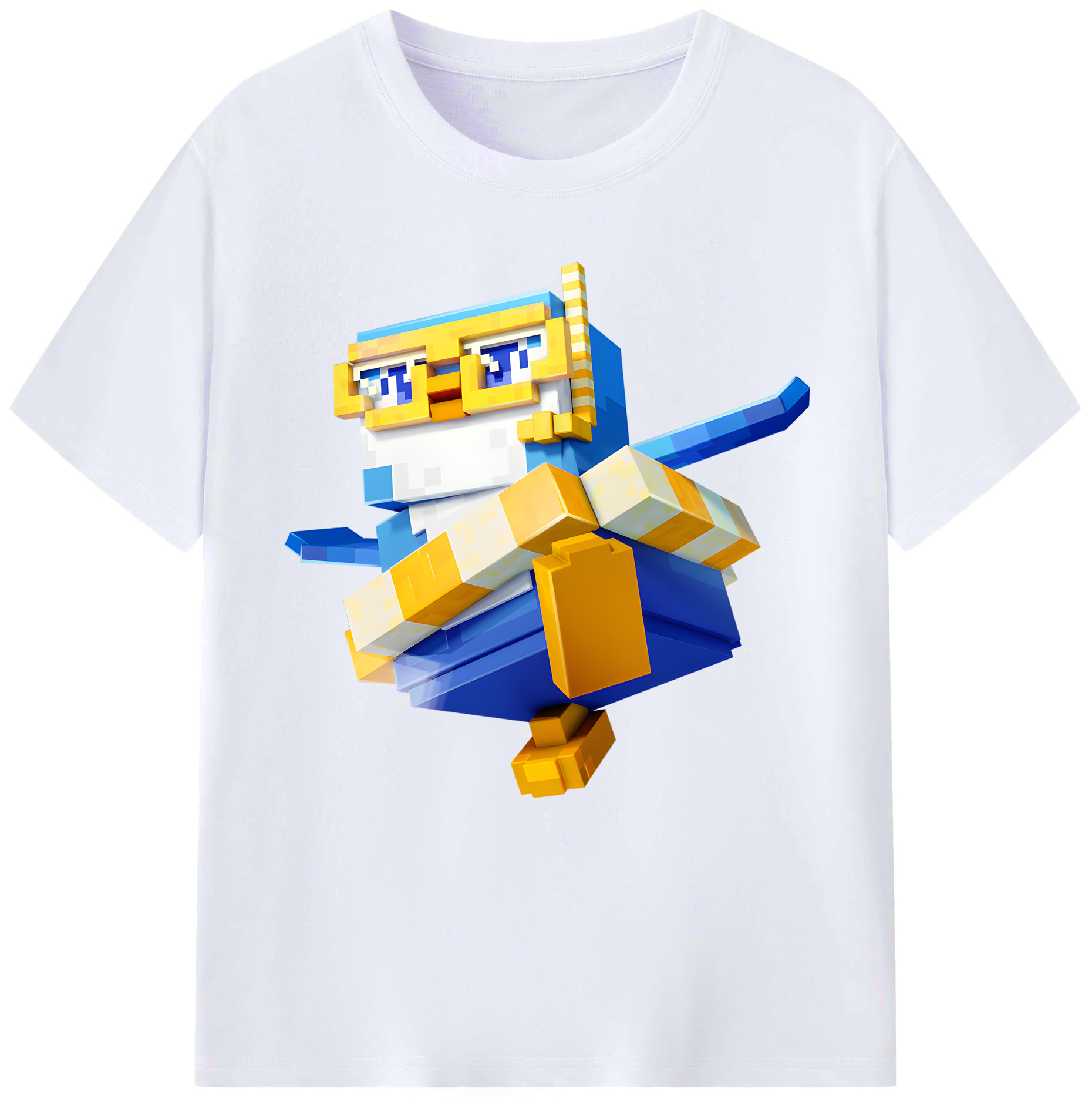 （画像用） マインクラフト ブロックの世界 Minecraft MC Block world レディースカジュアルプリントTシャツ（綿100％）