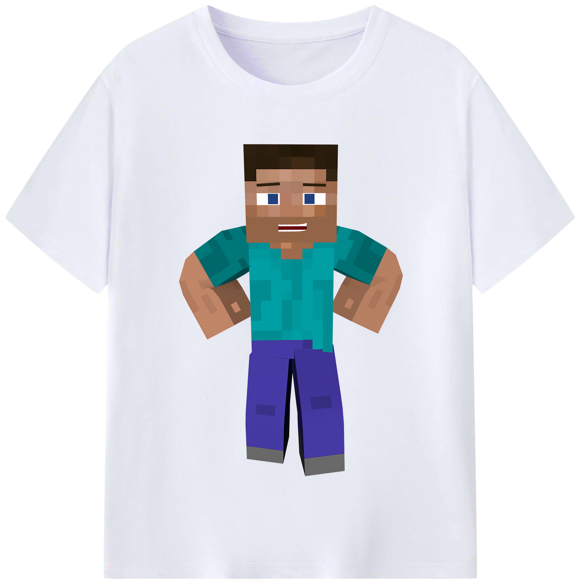 （画像用） マインクラフト ブロックの世界 Minecraft MC Block world レディースカジュアルプリントTシャツ（綿100％）