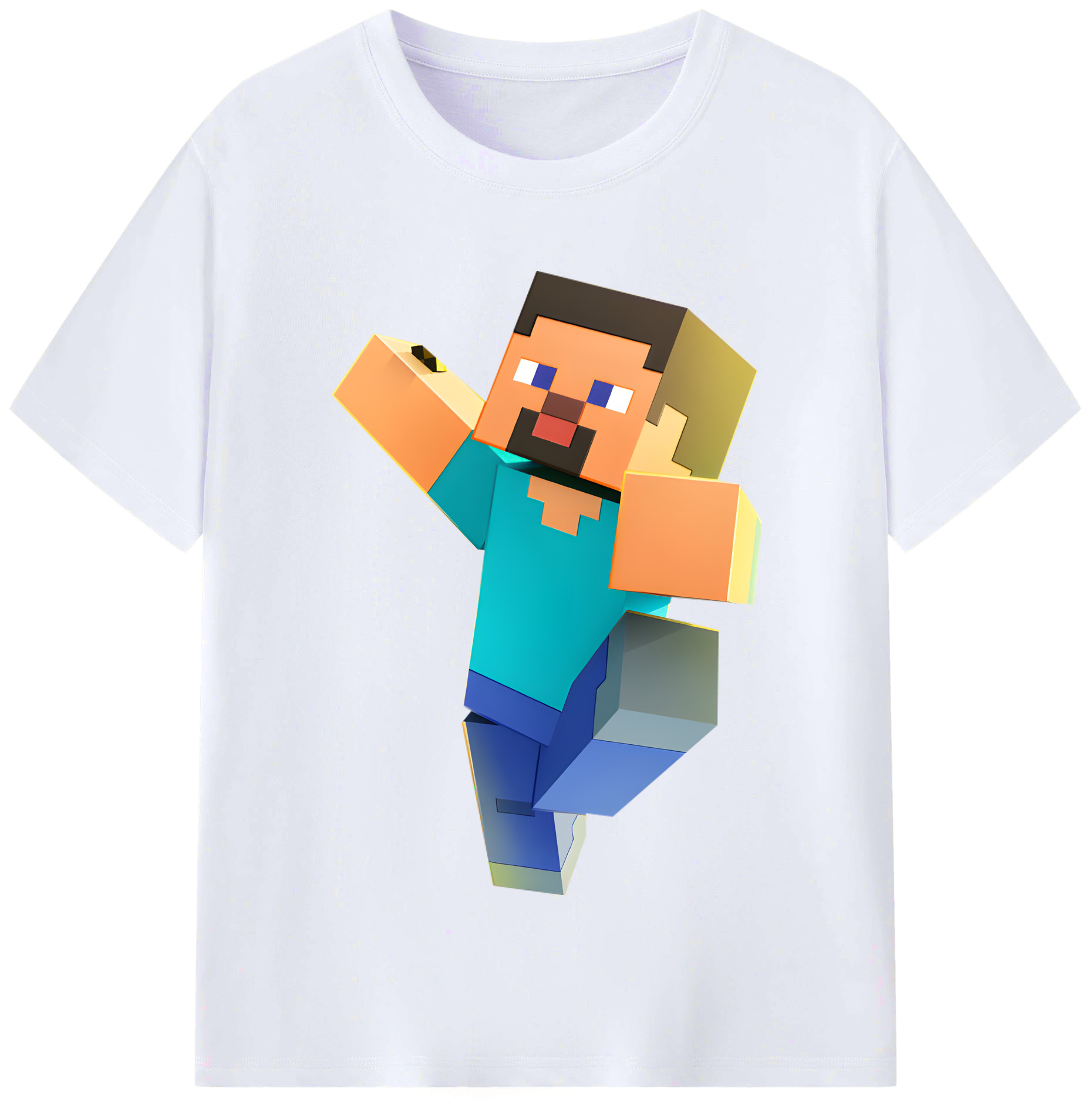（画像用） マインクラフト ブロックの世界 Minecraft MC Block world レディースカジュアルプリントTシャツ（綿100％）
