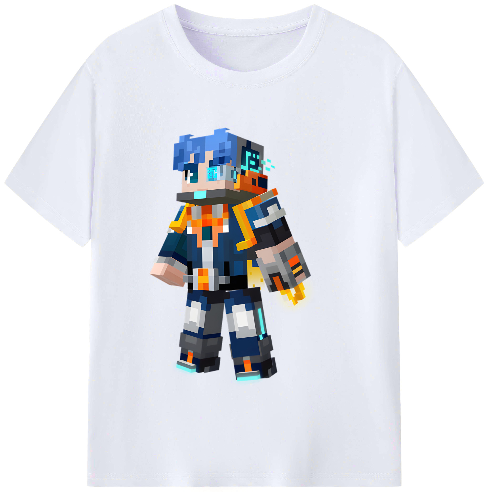 （画像用） マインクラフト ブロックの世界 Minecraft MC Block world レディースカジュアルプリントTシャツ（綿100％）