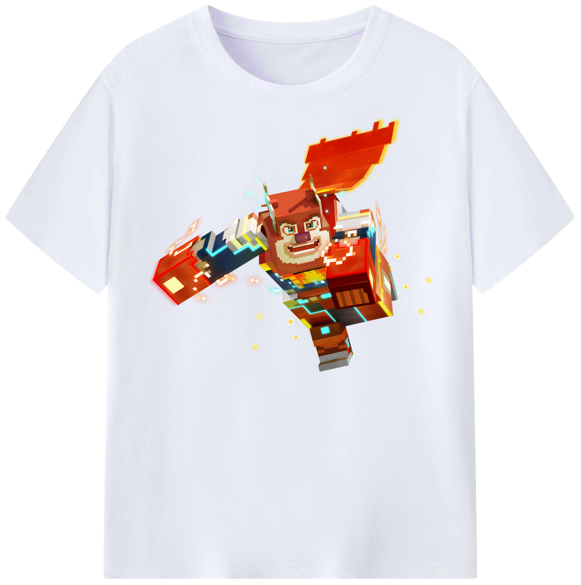 （画像用） マインクラフト ブロックの世界 Minecraft MC Block world レディースカジュアルプリントTシャツ（綿100％）