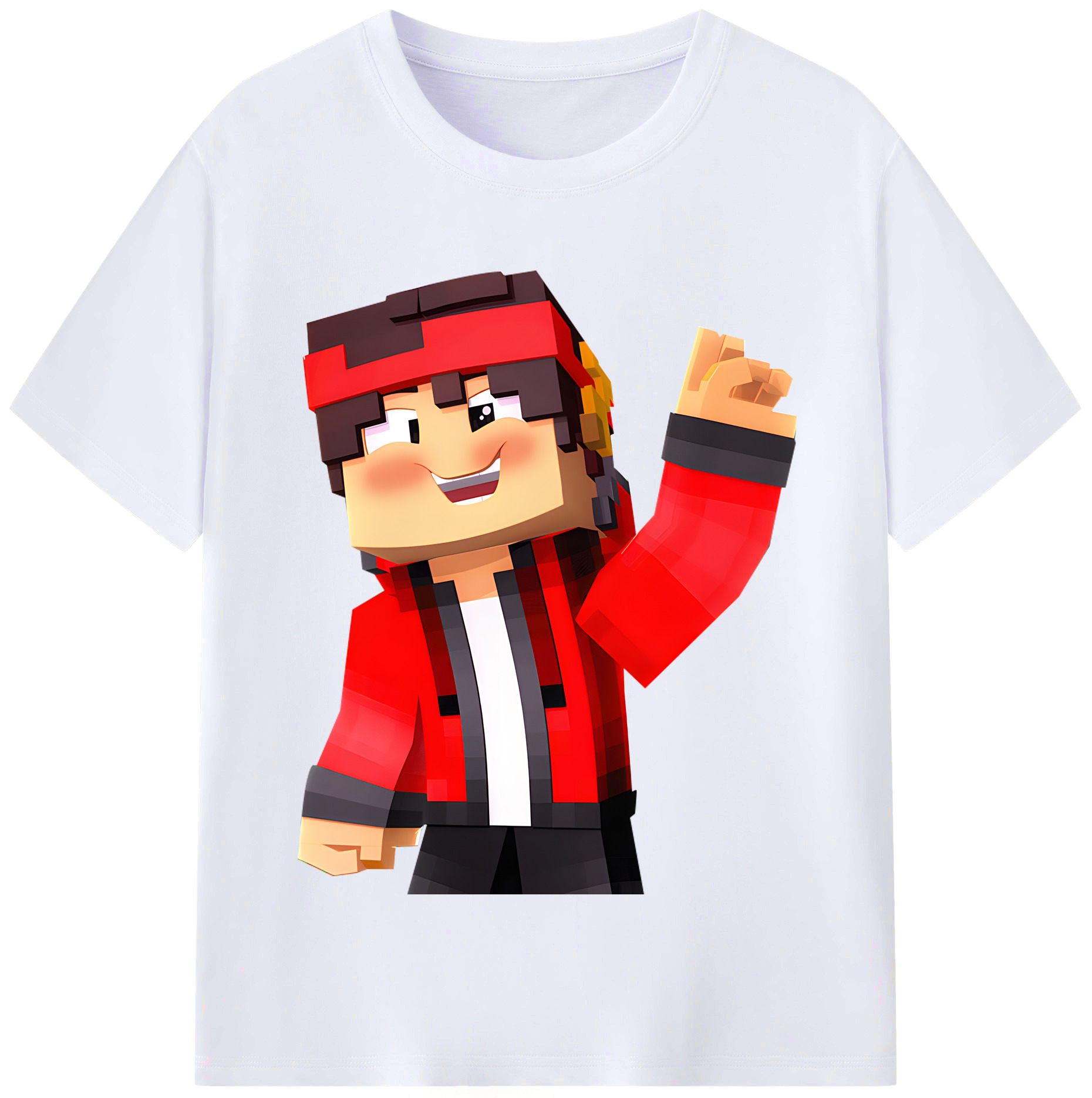 （画像用） マインクラフト ブロックの世界 Minecraft MC Block world レディースカジュアルプリントTシャツ（綿100％）