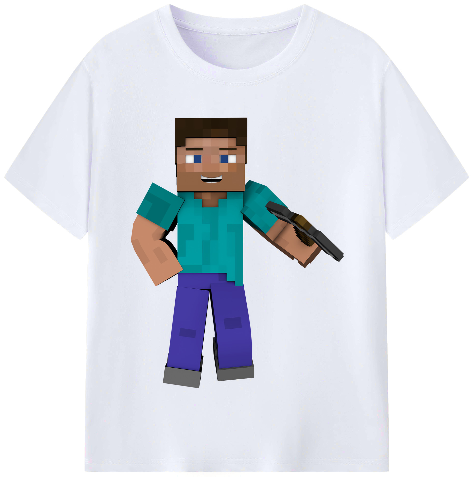 （画像用） マインクラフト ブロックの世界 Minecraft MC Block world レディースカジュアルプリントTシャツ（綿100％）