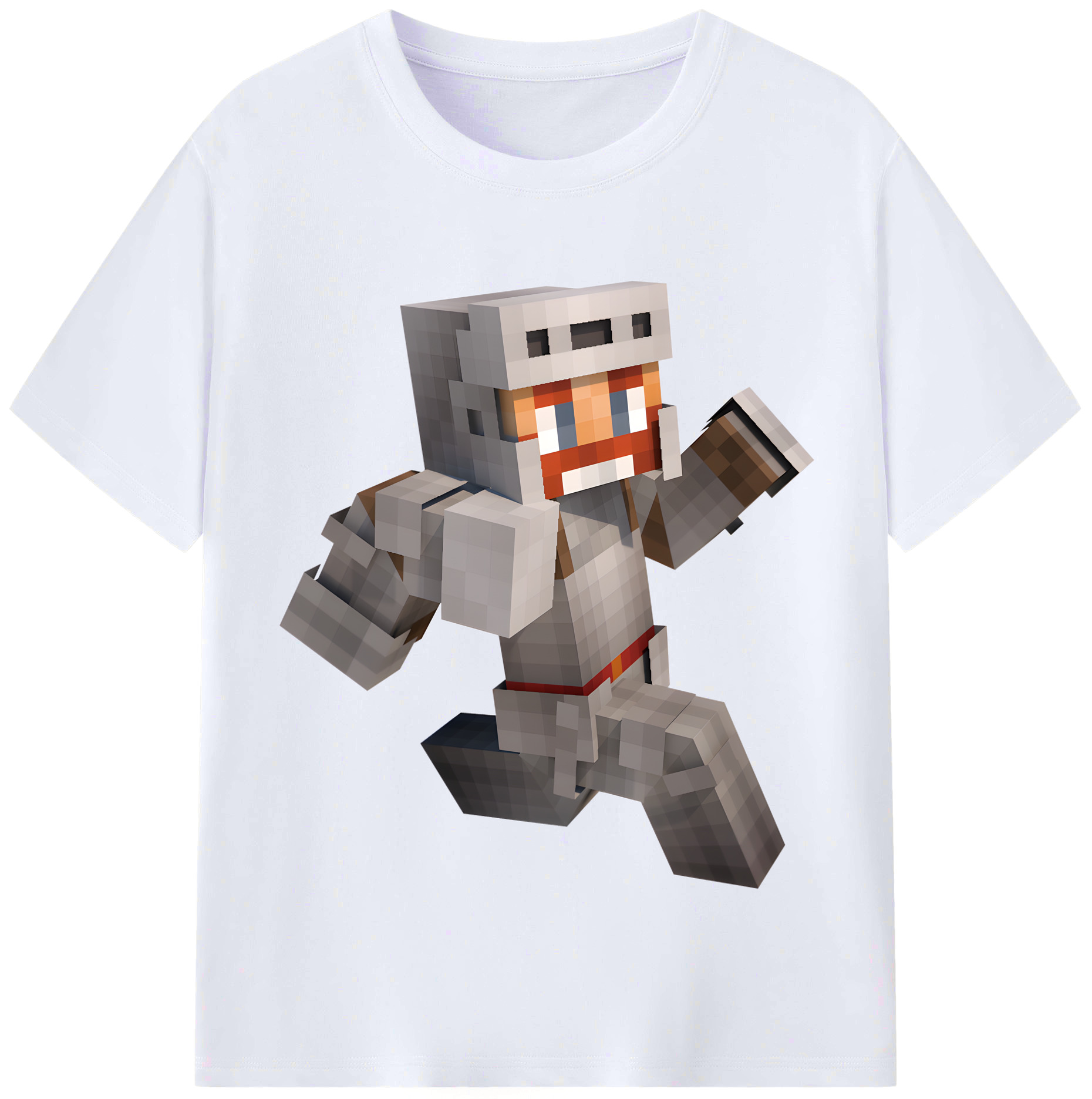 （画像用） マインクラフト ブロックの世界 Minecraft MC Block world レディースカジュアルプリントTシャツ（綿100％）