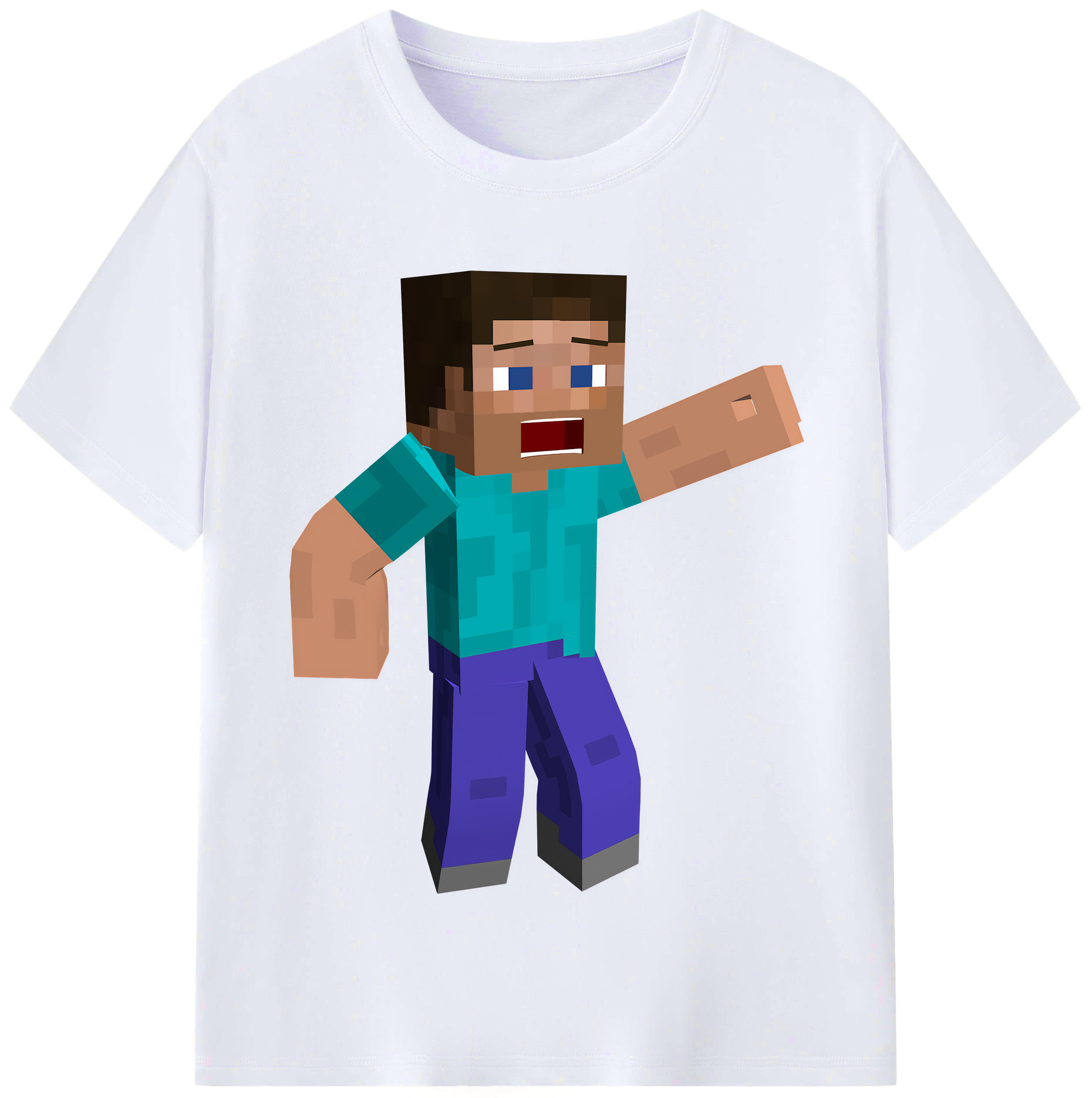 （画像用） マインクラフト ブロックの世界 Minecraft MC Block world レディースカジュアルプリントTシャツ（綿100％）