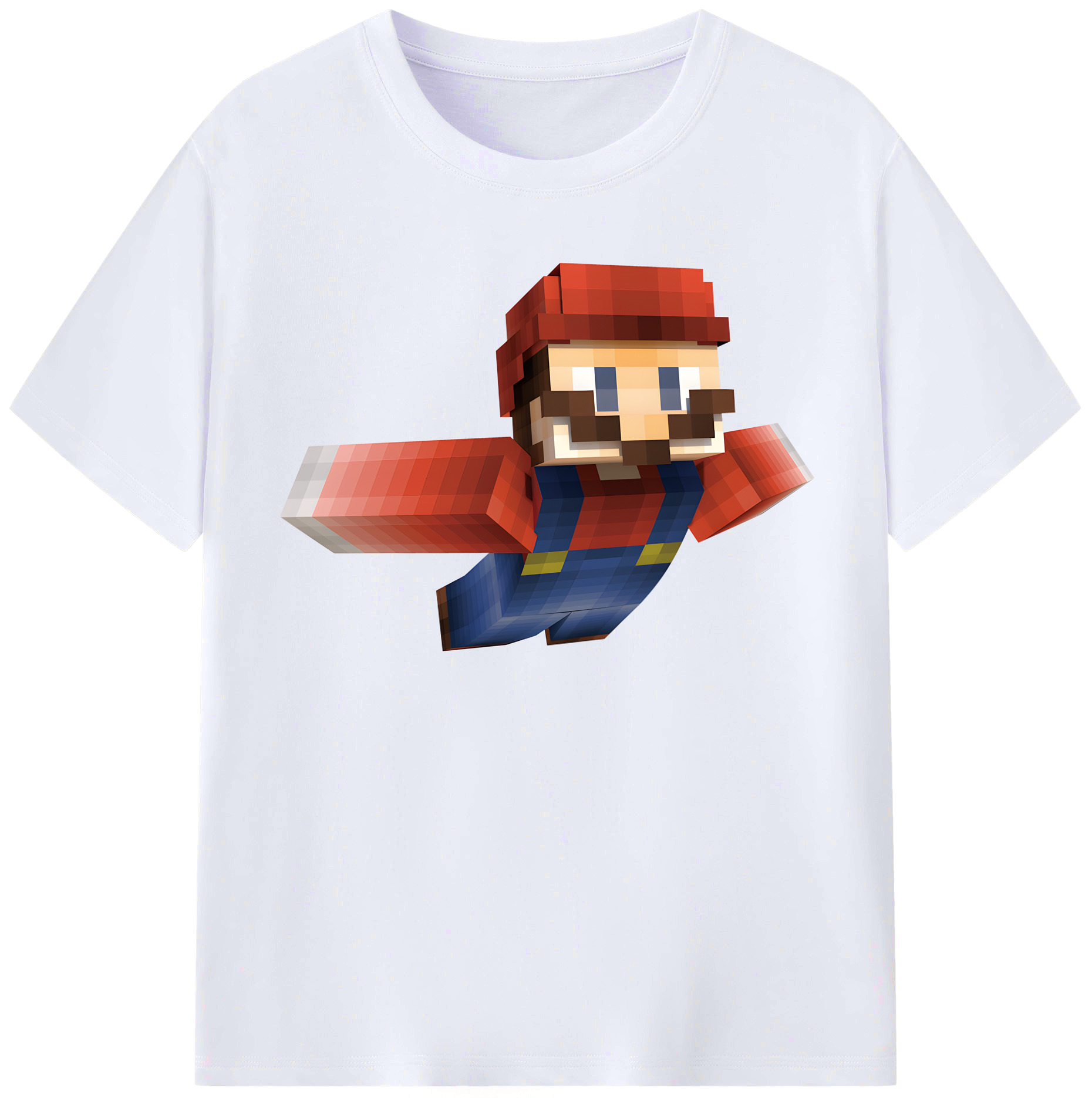 （画像用） マインクラフト ブロックの世界 Minecraft MC Block world レディースカジュアルプリントTシャツ（綿100％）
