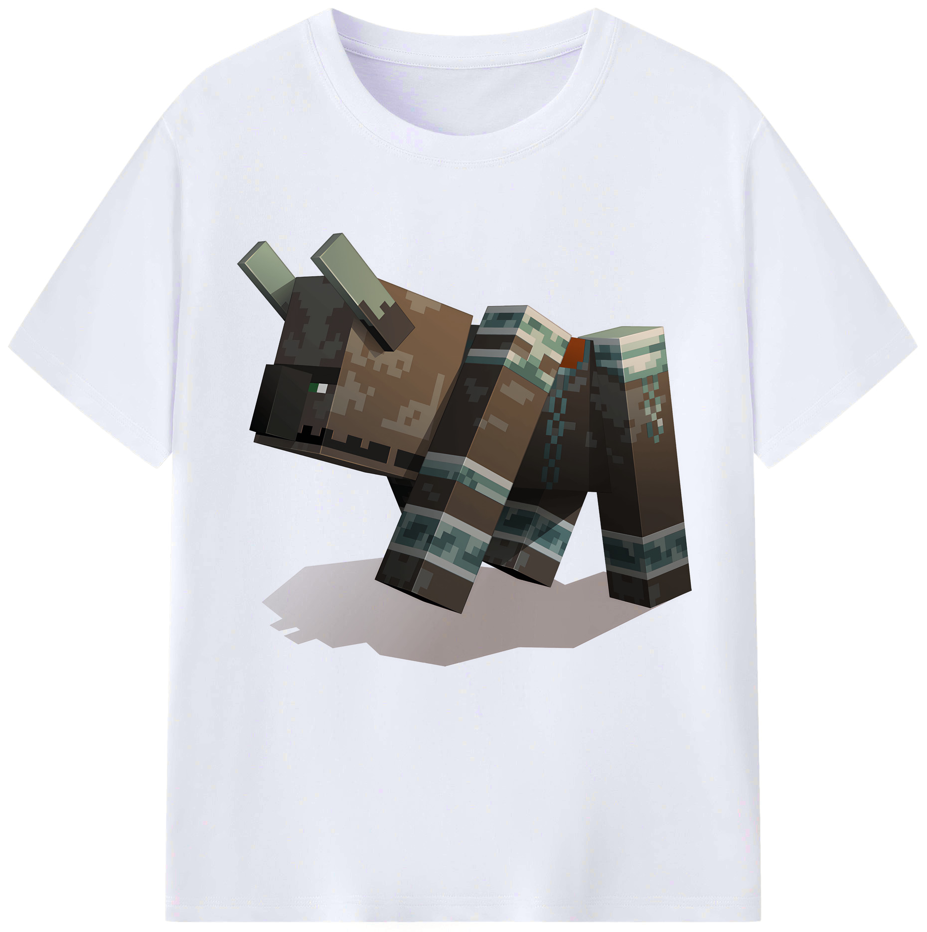 （画像用） マインクラフト ブロックの世界 Minecraft MC Block world レディースカジュアルプリントTシャツ（綿100％）