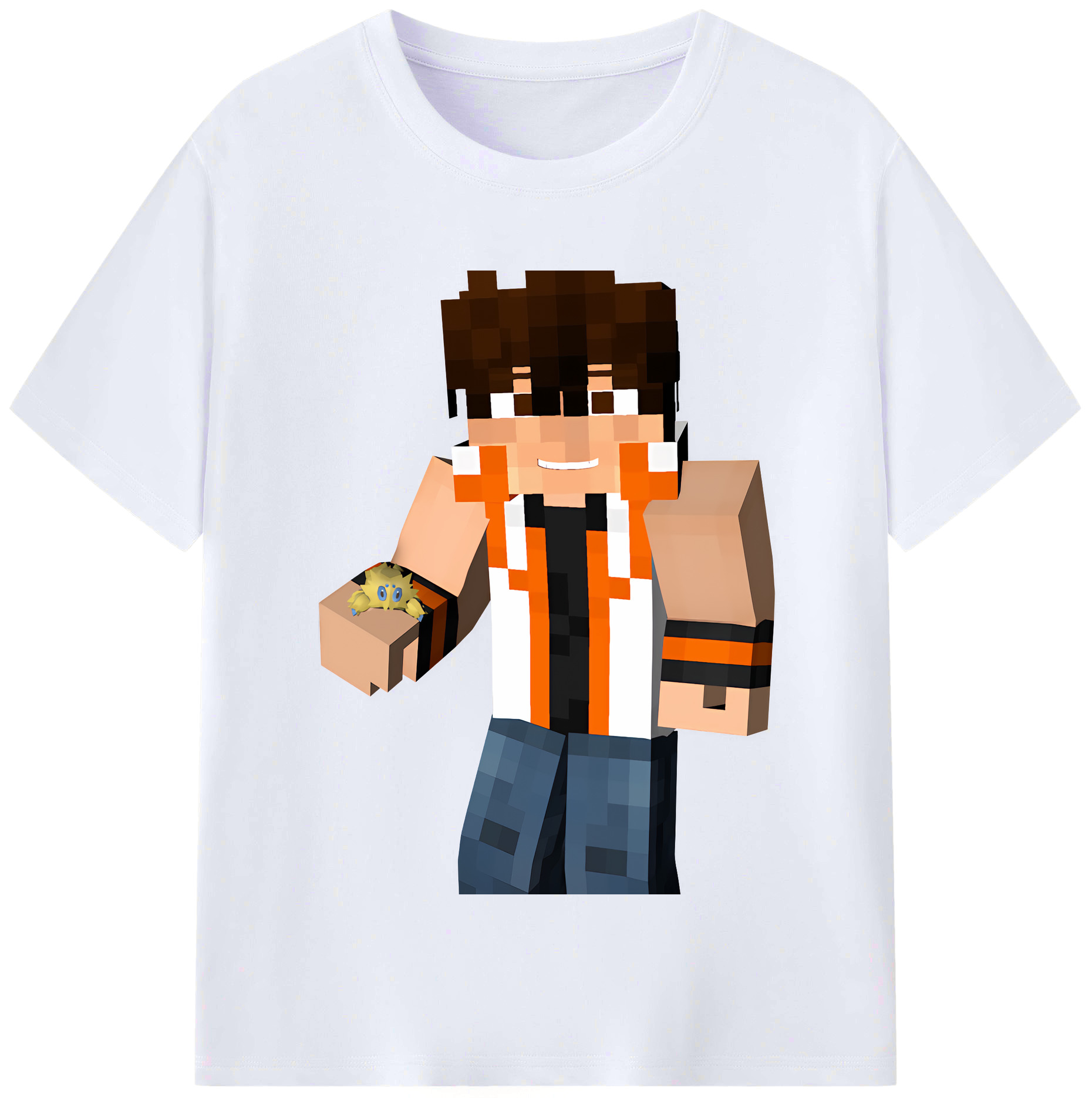 （画像用） マインクラフト ブロックの世界 Minecraft MC Block world レディースカジュアルプリントTシャツ（綿100％）