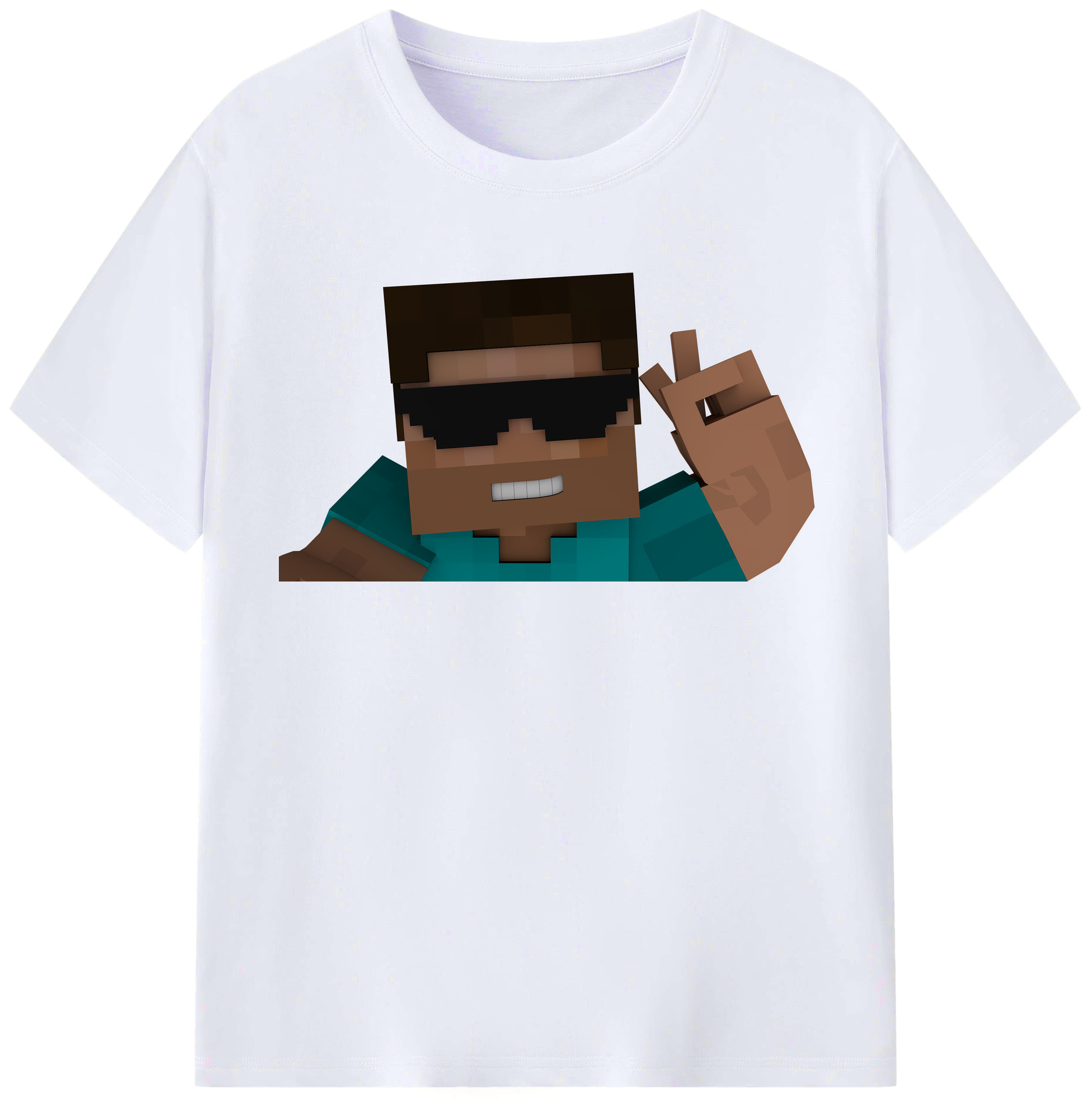 （画像用） マインクラフト ブロックの世界 Minecraft MC Block world レディースカジュアルプリントTシャツ（綿100％）