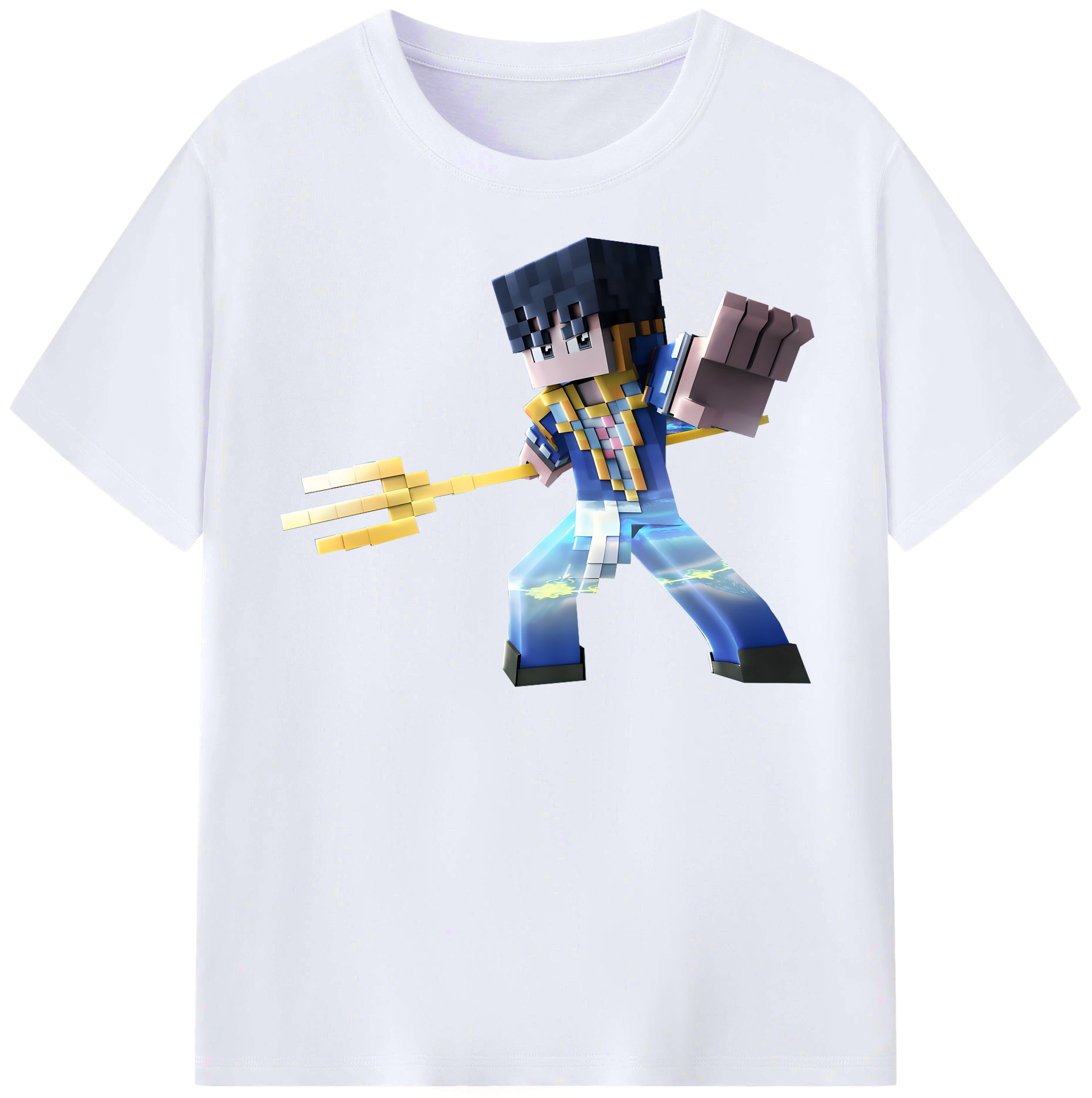 （画像用） マインクラフト ブロックの世界 Minecraft MC Block world レディースカジュアルプリントTシャツ（綿100％）