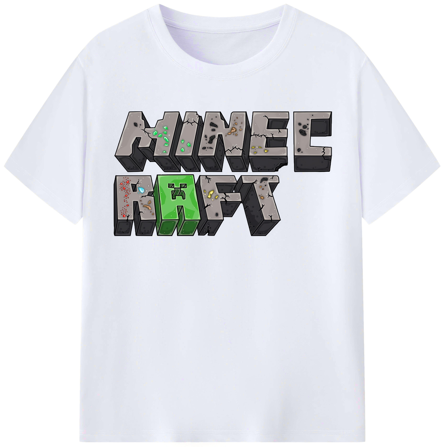 （画像用） マインクラフト ブロックの世界 Minecraft MC Block world レディースカジュアルプリントTシャツ（綿100％）