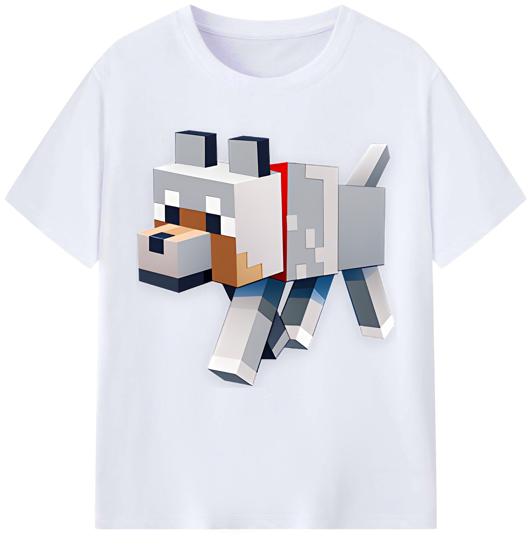 （画像用） マインクラフト ブロックの世界 Minecraft MC Block world レディースカジュアルプリントTシャツ（綿100％）