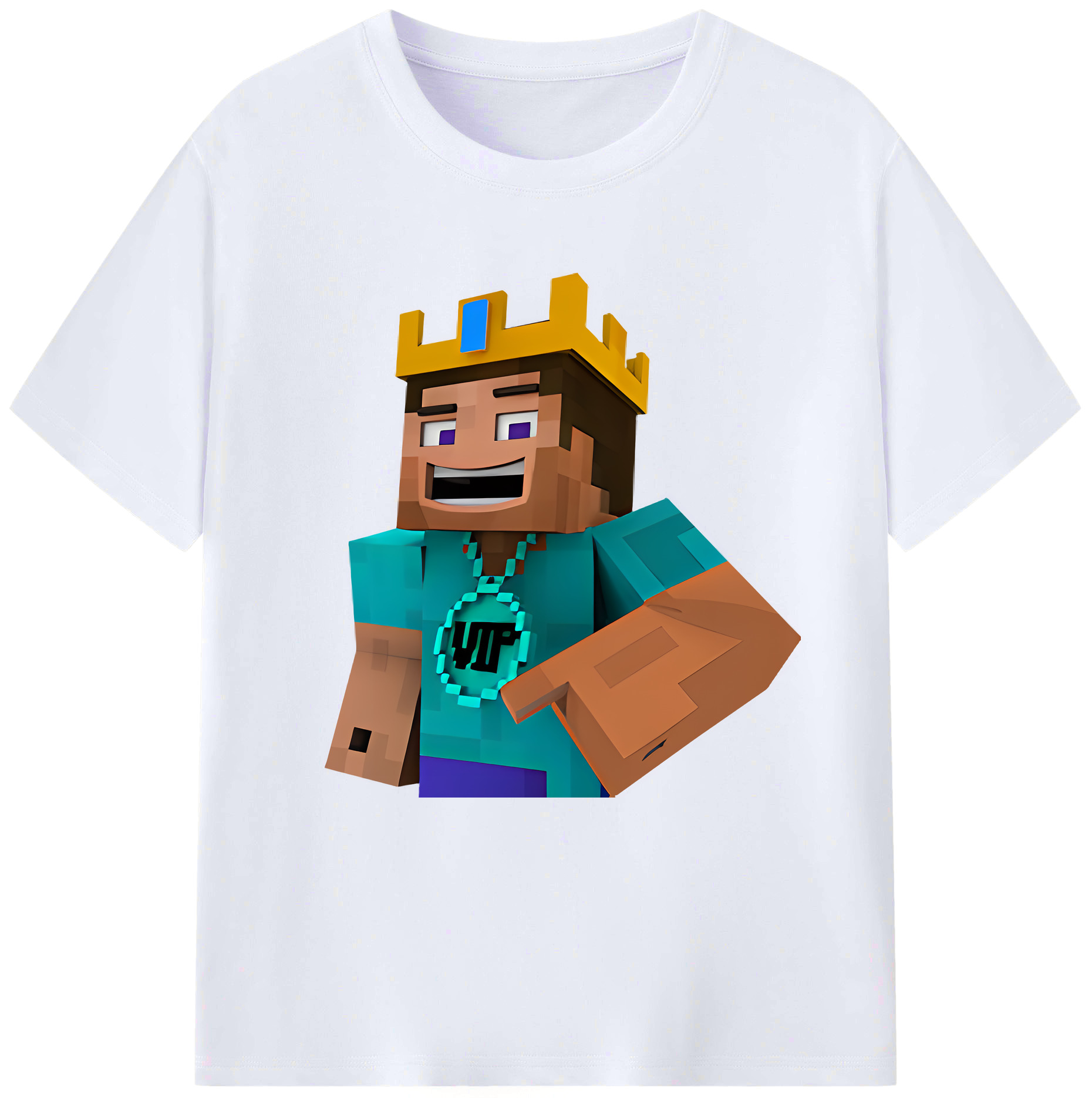 （画像用） マインクラフト ブロックの世界 Minecraft MC Block world レディースカジュアルプリントTシャツ（綿100％）