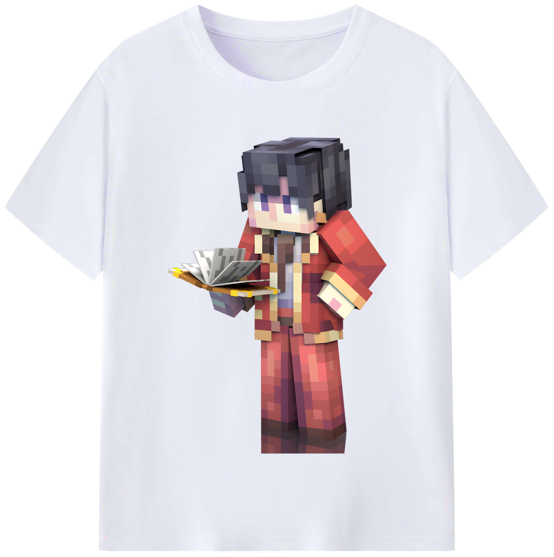 （画像用） マインクラフト ブロックの世界 Minecraft MC Block world レディースカジュアルプリントTシャツ（綿100％）