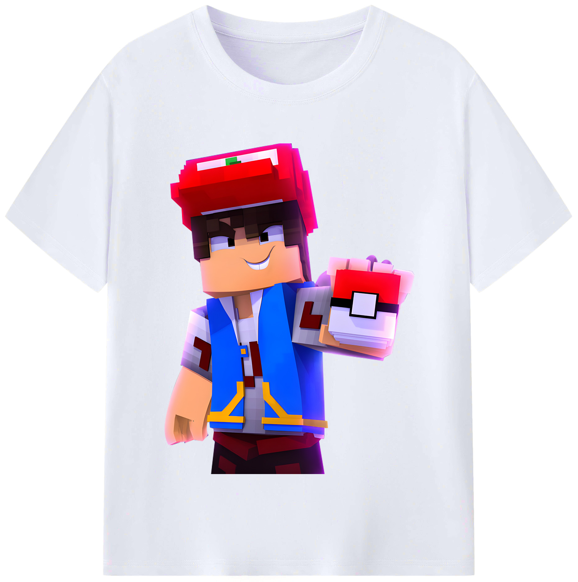 （画像用） マインクラフト ブロックの世界 Minecraft MC Block world レディースカジュアルプリントTシャツ（綿100％）
