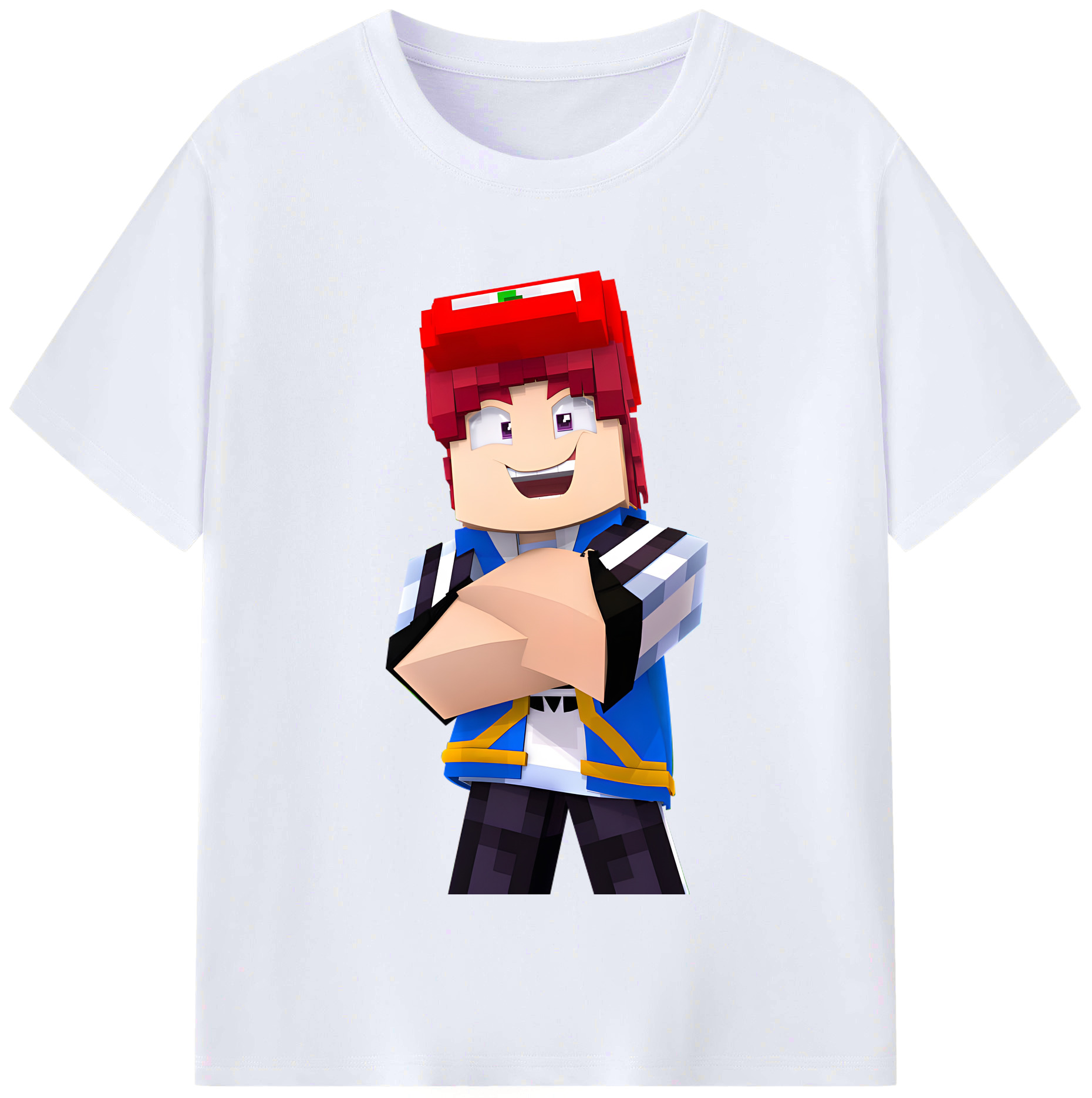（画像用） マインクラフト ブロックの世界 Minecraft MC Block world レディースカジュアルプリントTシャツ（綿100％）
