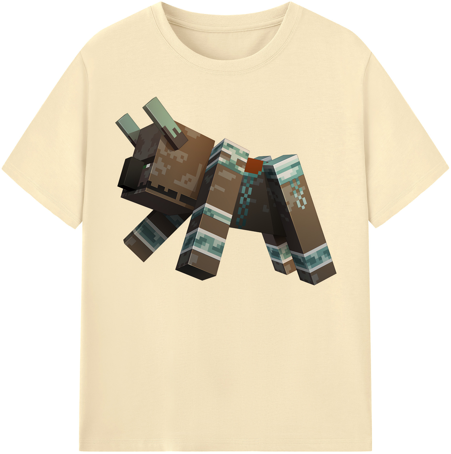 （画像用） マインクラフト ブロックの世界 Minecraft MC Block world 綿100％半袖Tシャツ（フロントプリント）