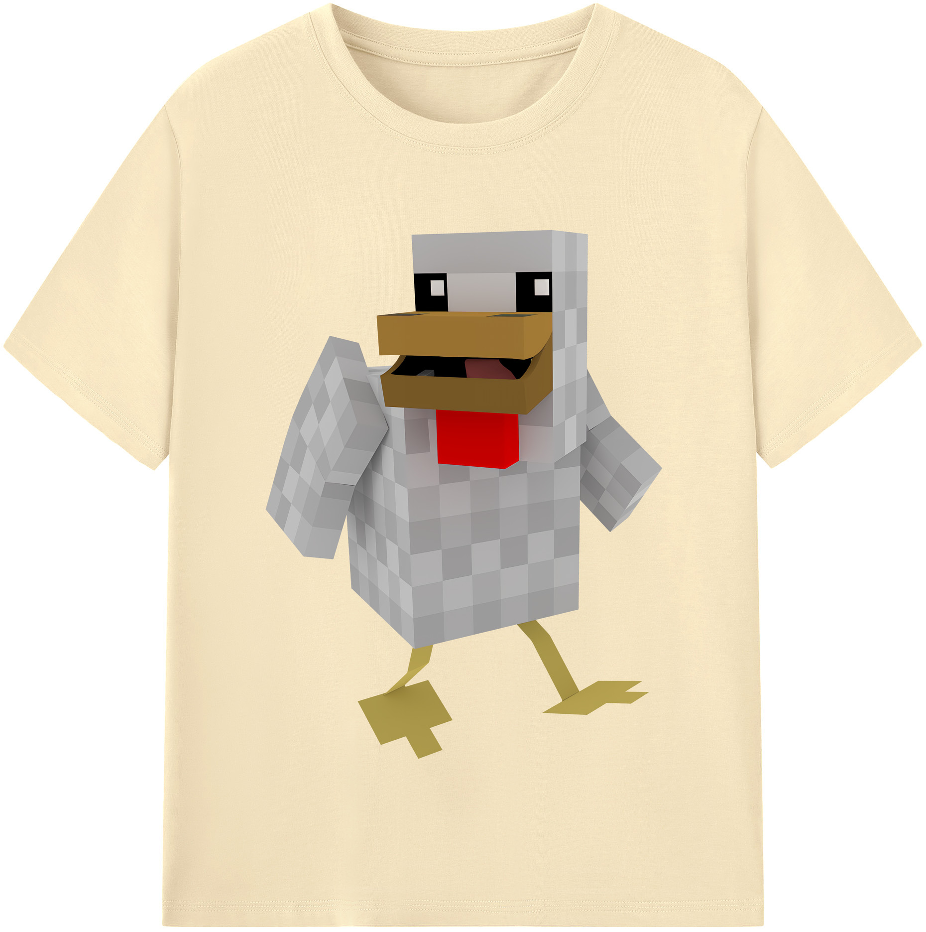 （画像用） マインクラフト ブロックの世界 Minecraft MC Block world 綿100％半袖Tシャツ（フロントプリント）