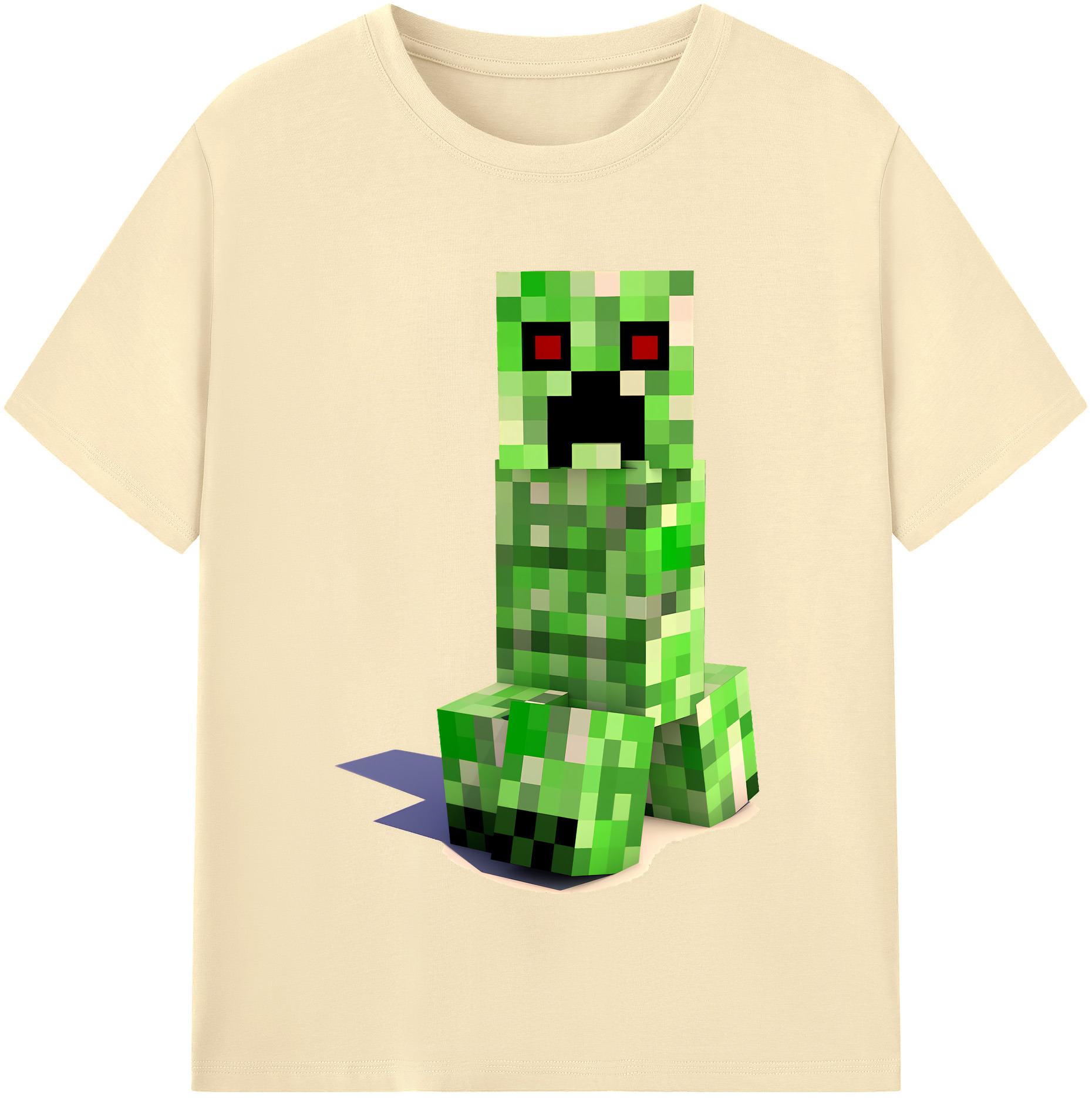 （画像用） マインクラフト ブロックの世界 Minecraft MC Block world 綿100％半袖Tシャツ（フロントプリント）
