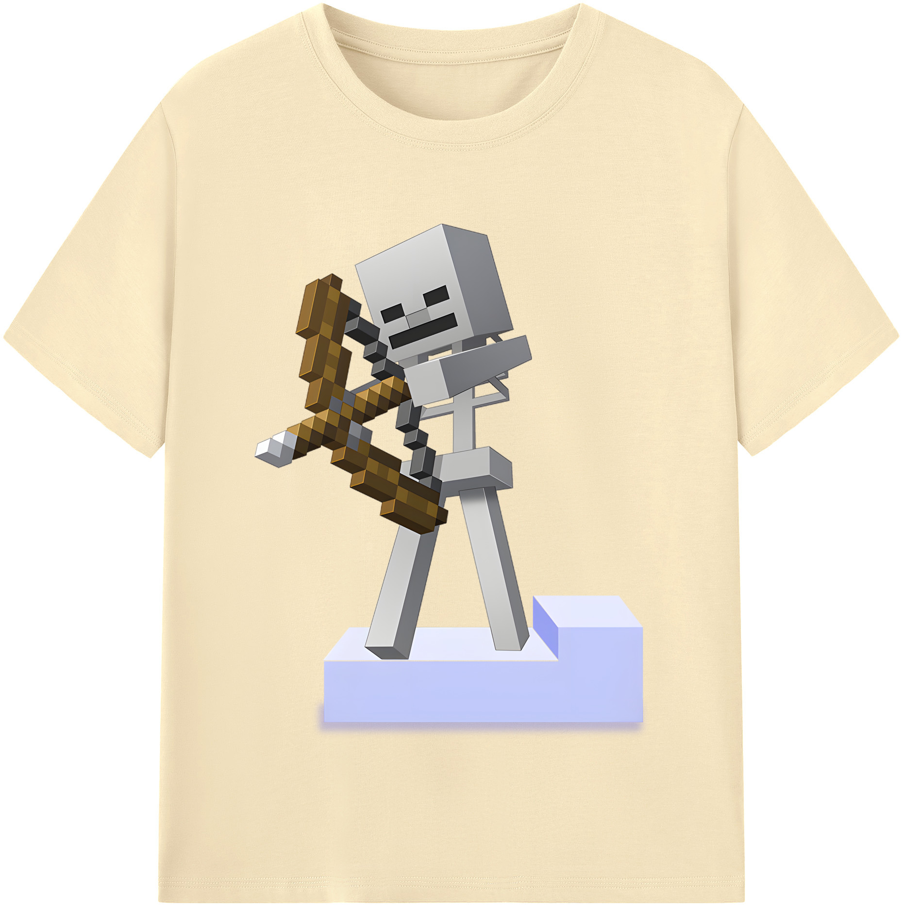 （画像用） マインクラフト ブロックの世界 Minecraft MC Block world 綿100％半袖Tシャツ（フロントプリント）
