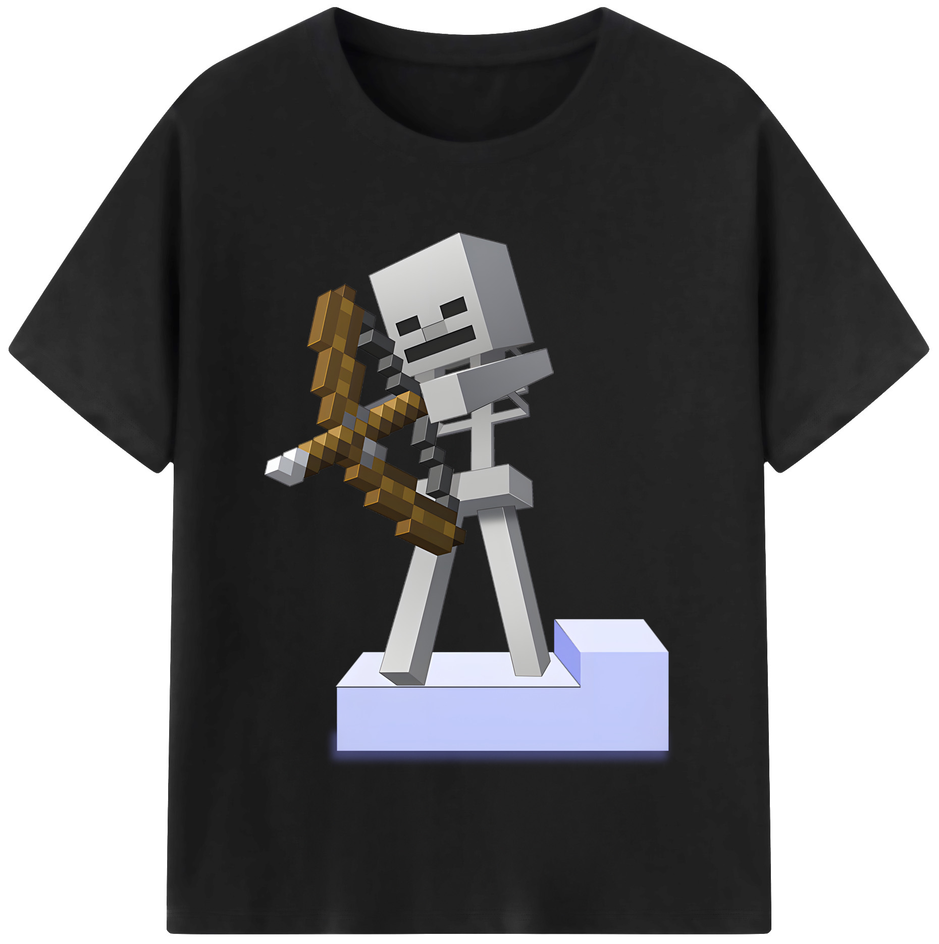 （画像用） マインクラフト ブロックの世界 Minecraft MC Block world 綿100％半袖Tシャツ（フロントプリント）