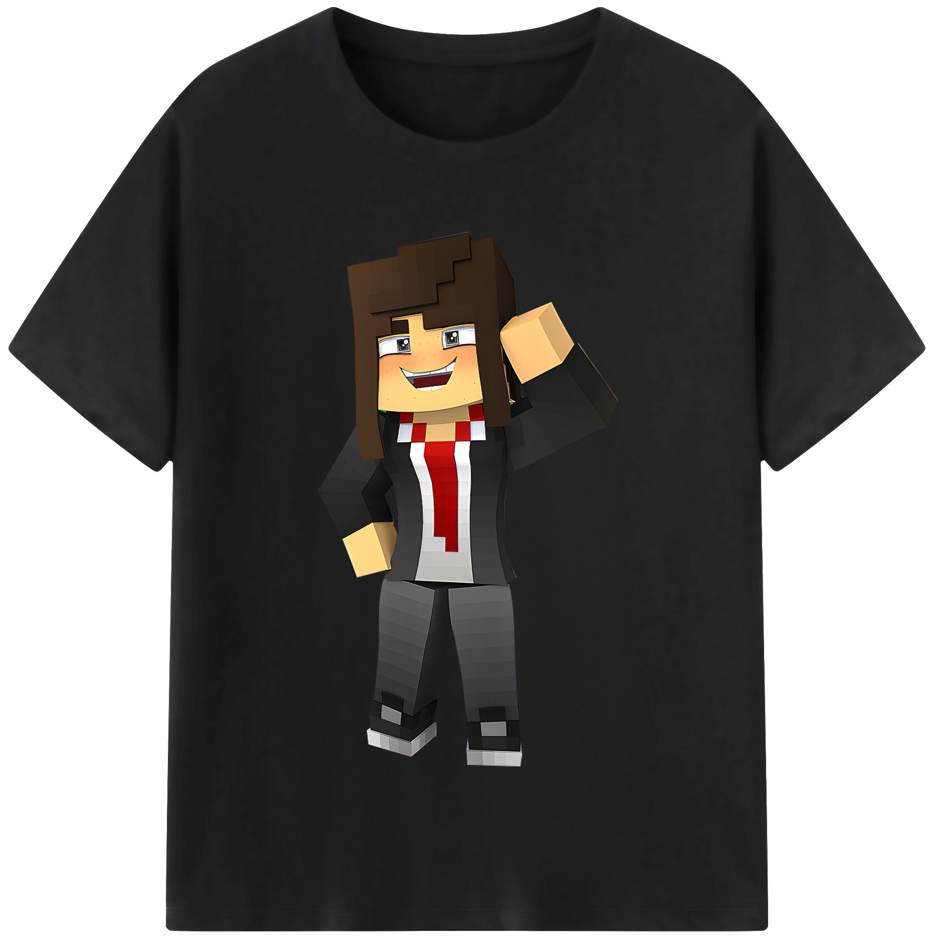 （画像用） マインクラフト ブロックの世界 Minecraft MC Block world 綿100％半袖Tシャツ（フロントプリント）