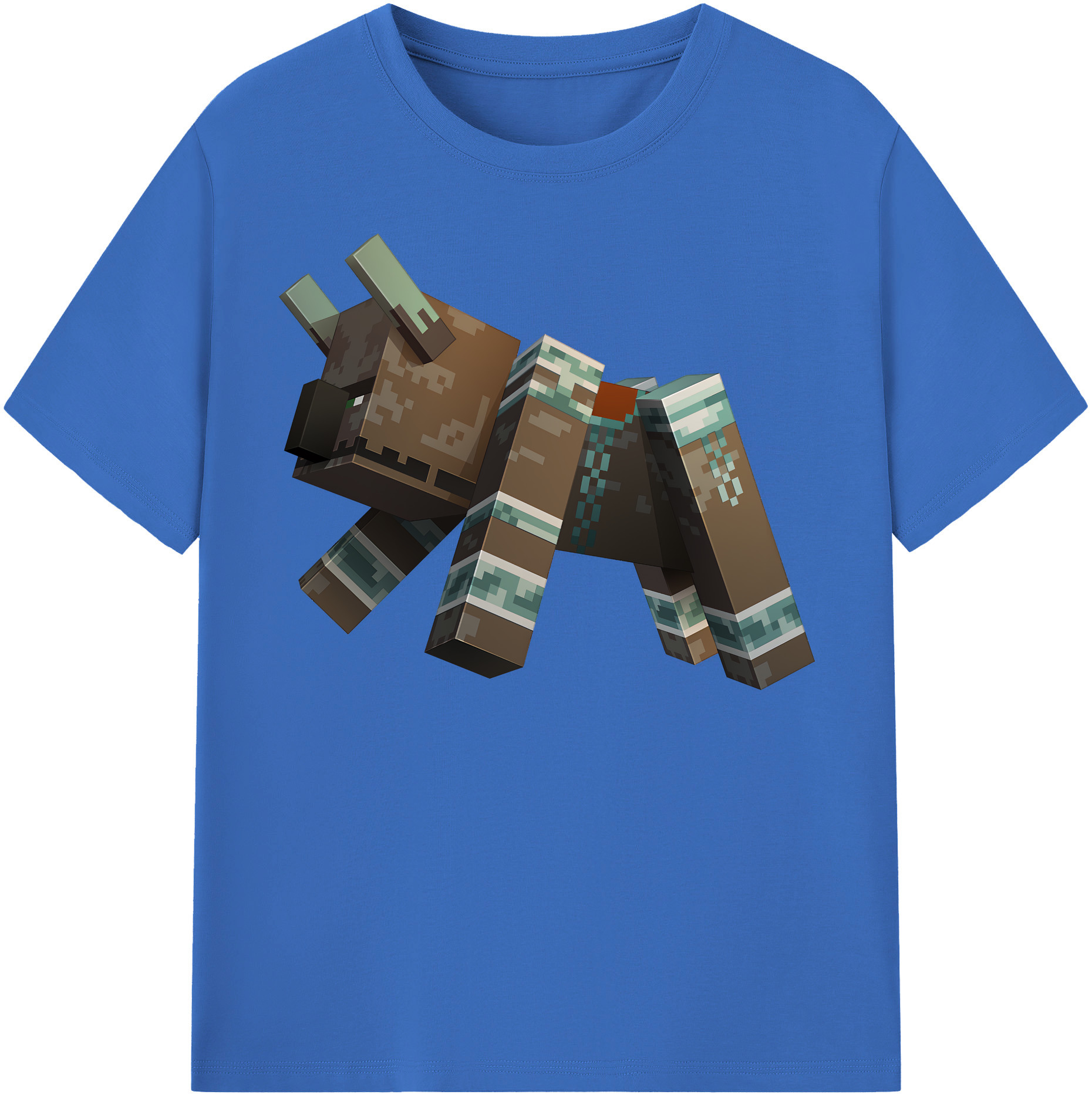（画像用） マインクラフト ブロックの世界 Minecraft MC Block world 綿100％半袖Tシャツ（フロントプリント）