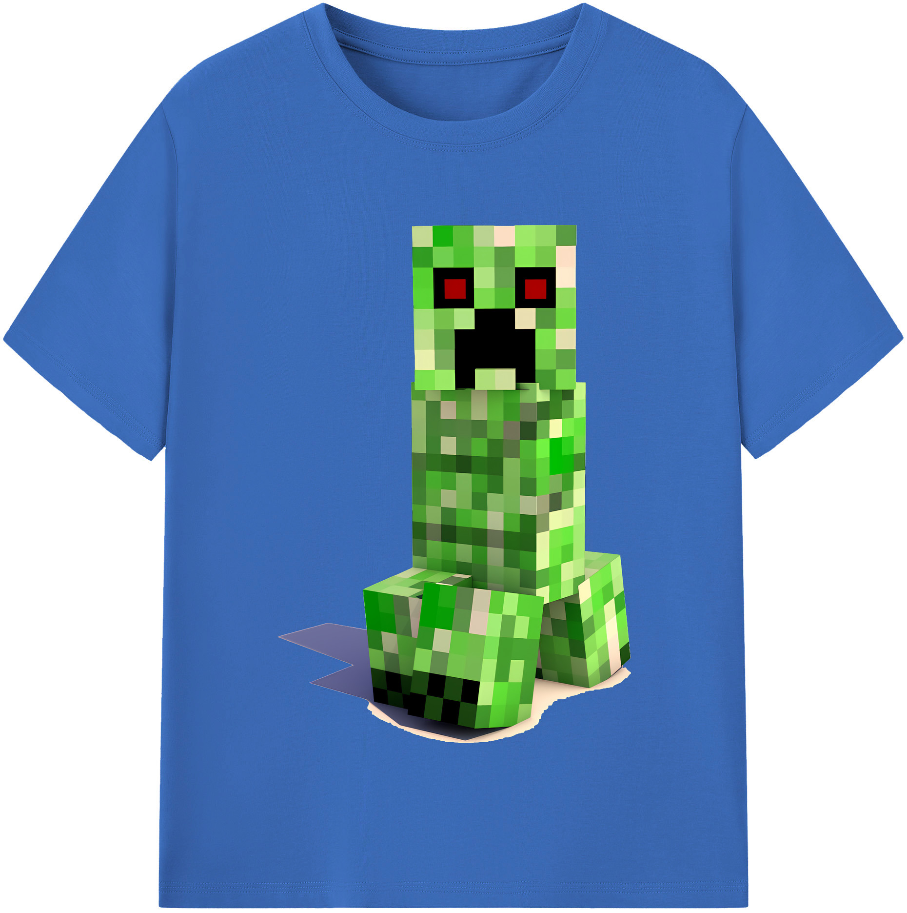 （画像用） マインクラフト ブロックの世界 Minecraft MC Block world 綿100％半袖Tシャツ（フロントプリント）
