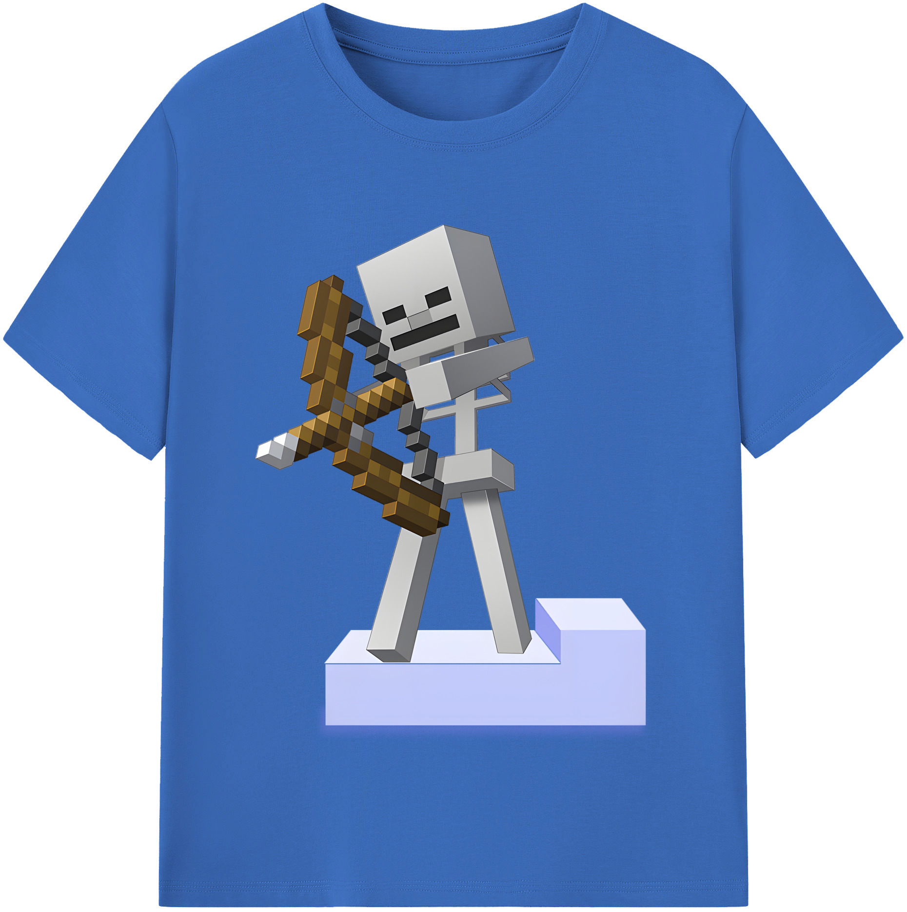 （画像用） マインクラフト ブロックの世界 Minecraft MC Block world 綿100％半袖Tシャツ（フロントプリント）