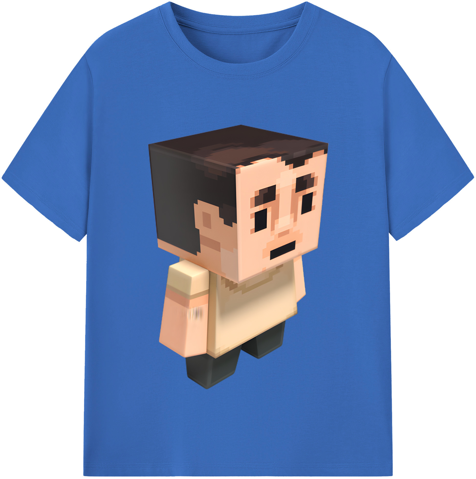 （画像用） マインクラフト ブロックの世界 Minecraft MC Block world 綿100％半袖Tシャツ（フロントプリント）