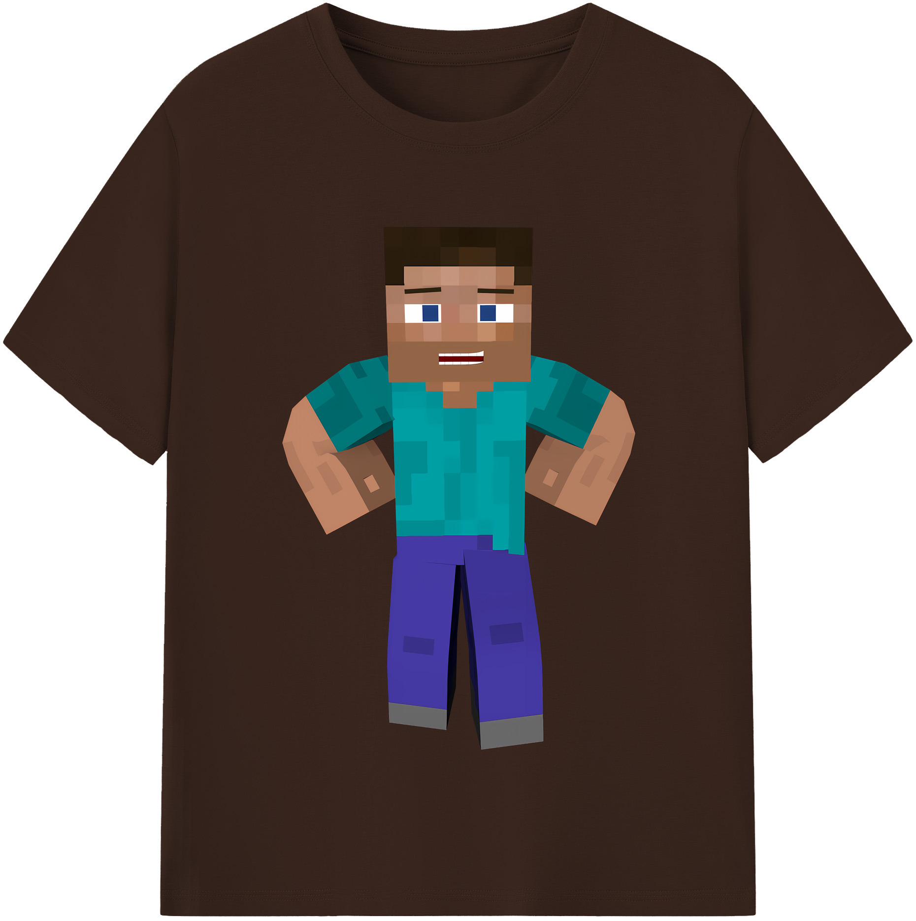 （画像用） マインクラフト ブロックの世界 Minecraft MC Block world 綿100％半袖Tシャツ（フロントプリント）