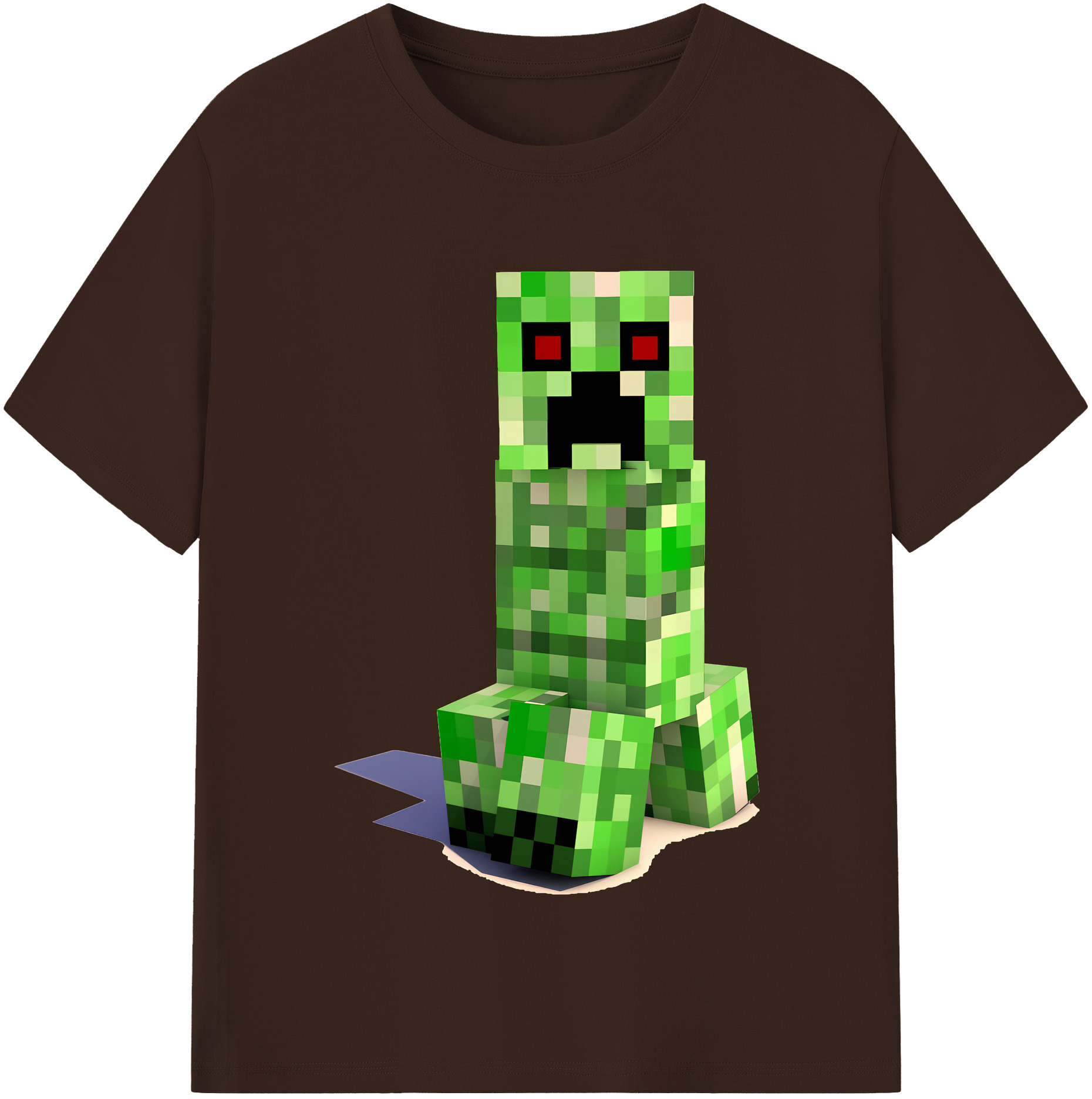 （画像用） マインクラフト ブロックの世界 Minecraft MC Block world 綿100％半袖Tシャツ（フロントプリント）