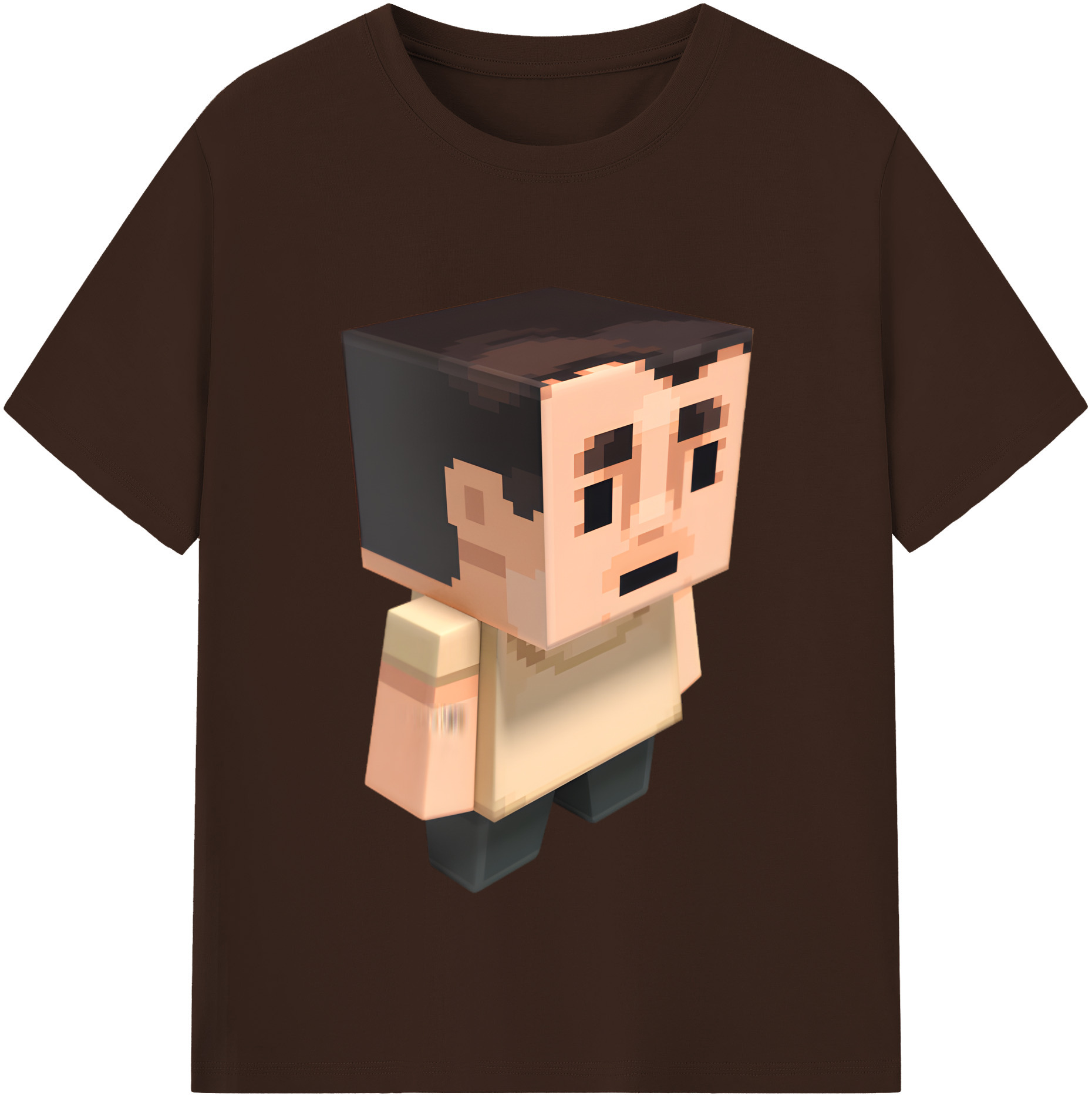 （画像用） マインクラフト ブロックの世界 Minecraft MC Block world 綿100％半袖Tシャツ（フロントプリント）