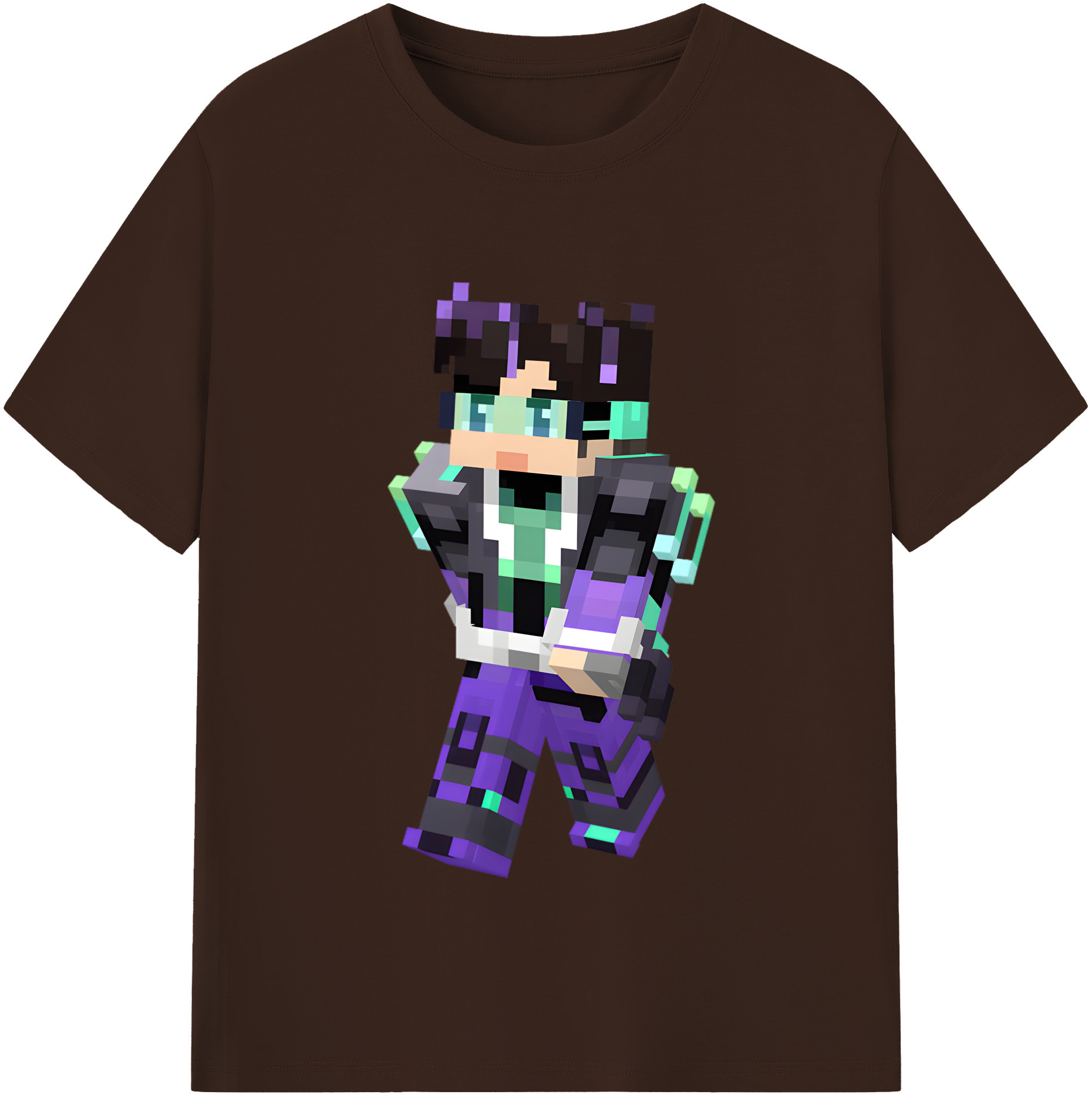 （画像用） マインクラフト ブロックの世界 Minecraft MC Block world 綿100％半袖Tシャツ（フロントプリント）