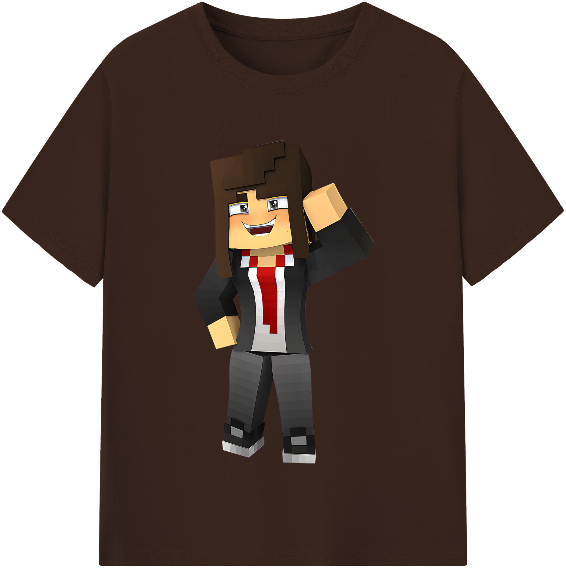 （画像用） マインクラフト ブロックの世界 Minecraft MC Block world 綿100％半袖Tシャツ（フロントプリント）