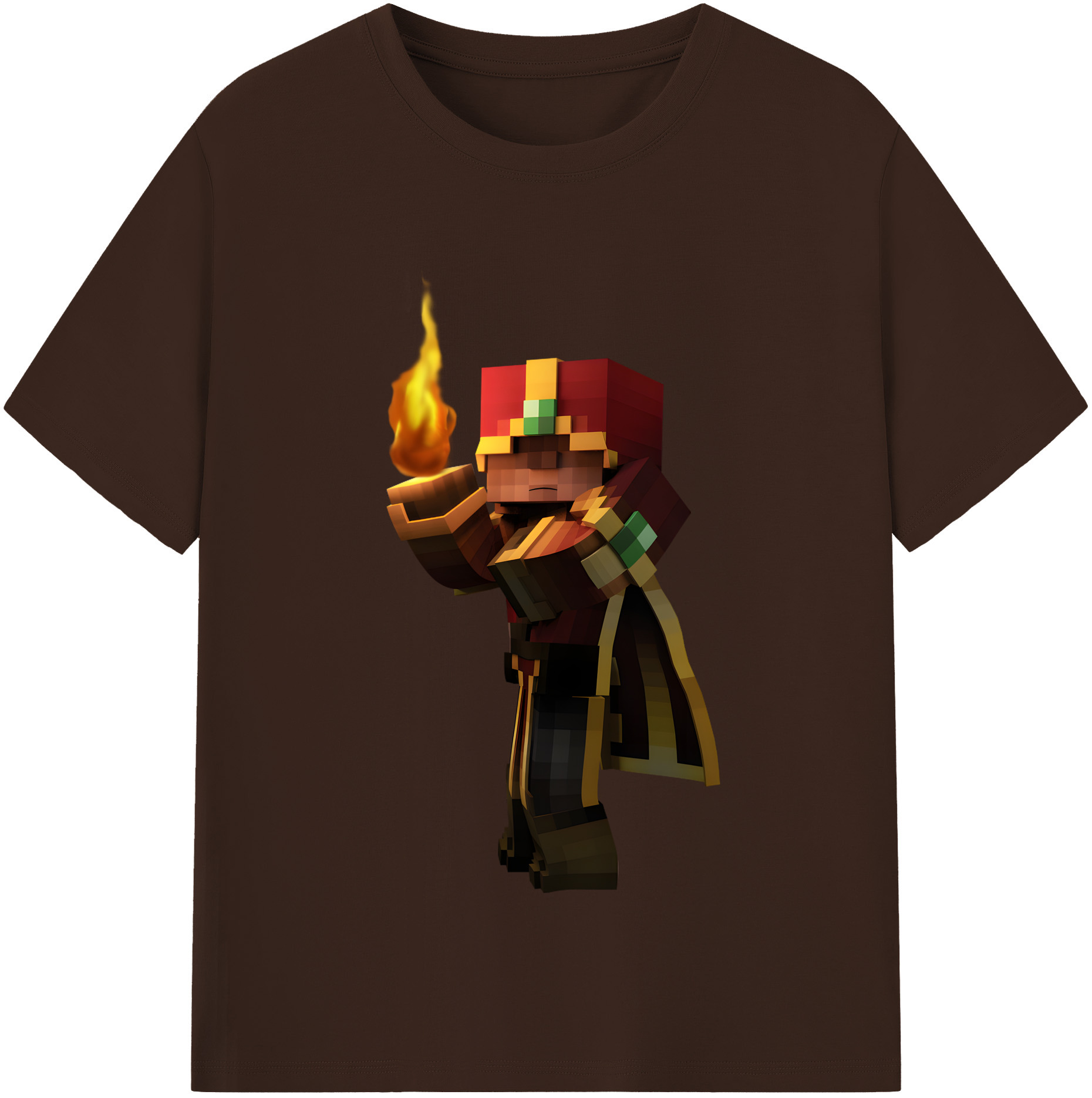 （画像用） マインクラフト ブロックの世界 Minecraft MC Block world 綿100％半袖Tシャツ（フロントプリント）