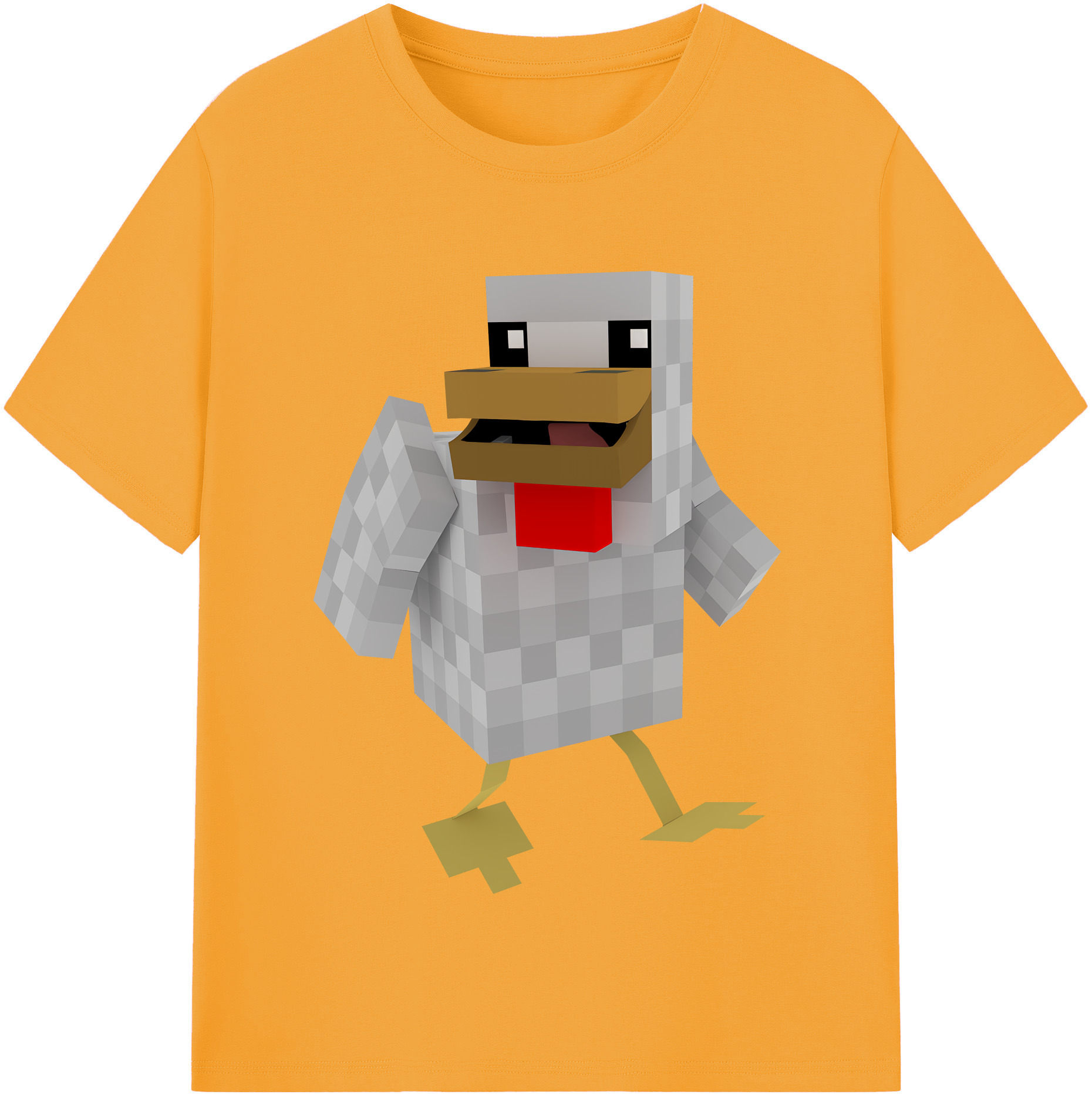（画像用） マインクラフト ブロックの世界 Minecraft MC Block world 綿100％半袖Tシャツ（フロントプリント）