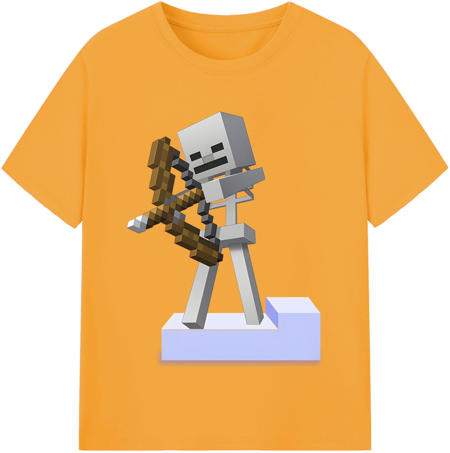 （画像用） マインクラフト ブロックの世界 Minecraft MC Block world 綿100％半袖Tシャツ（フロントプリント）