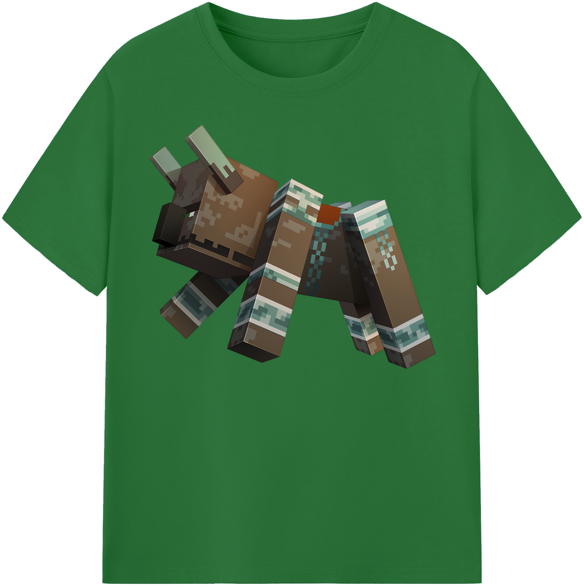 （画像用） マインクラフト ブロックの世界 Minecraft MC Block world 綿100％半袖Tシャツ（フロントプリント）