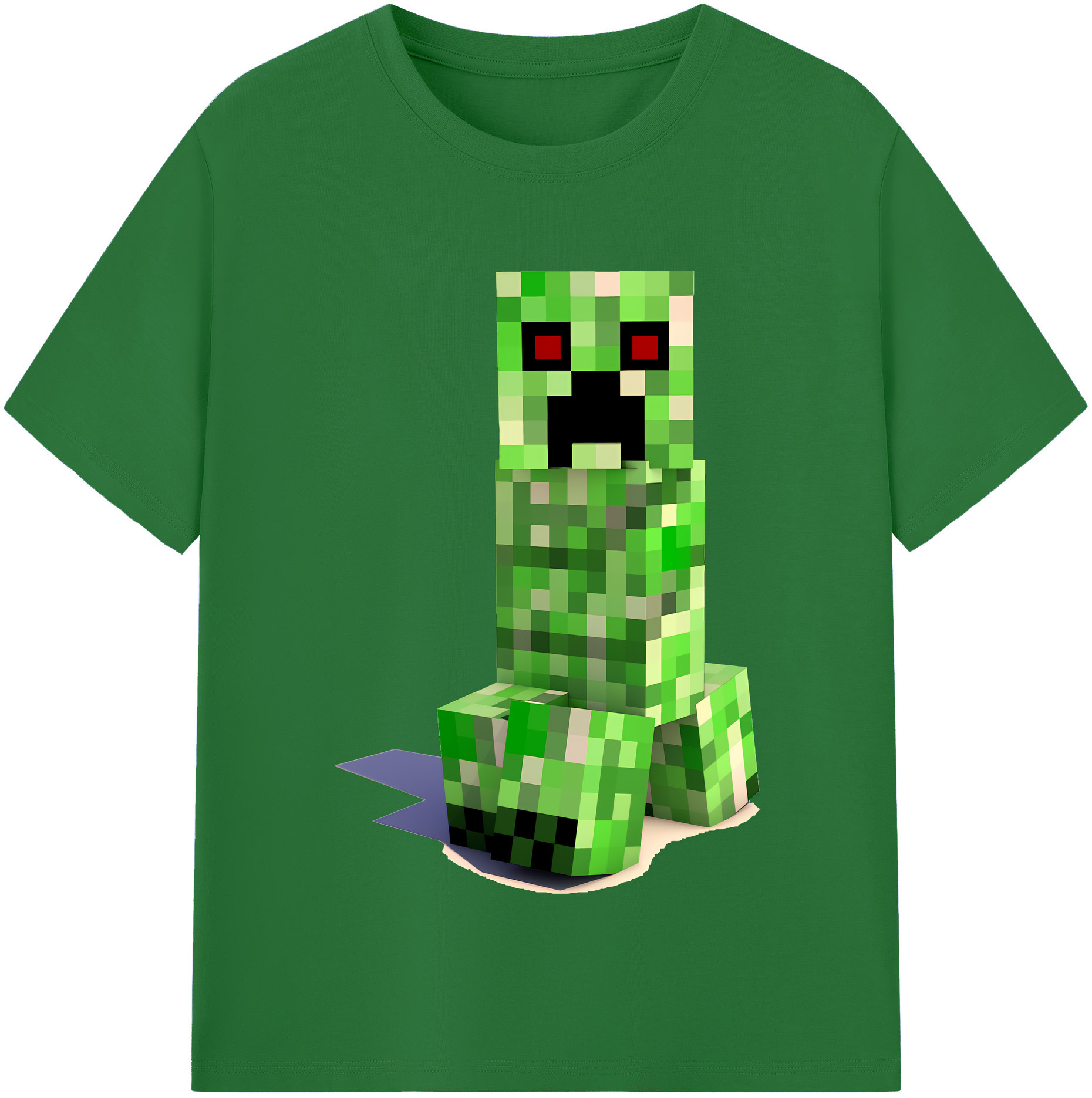 （画像用） マインクラフト ブロックの世界 Minecraft MC Block world 綿100％半袖Tシャツ（フロントプリント）