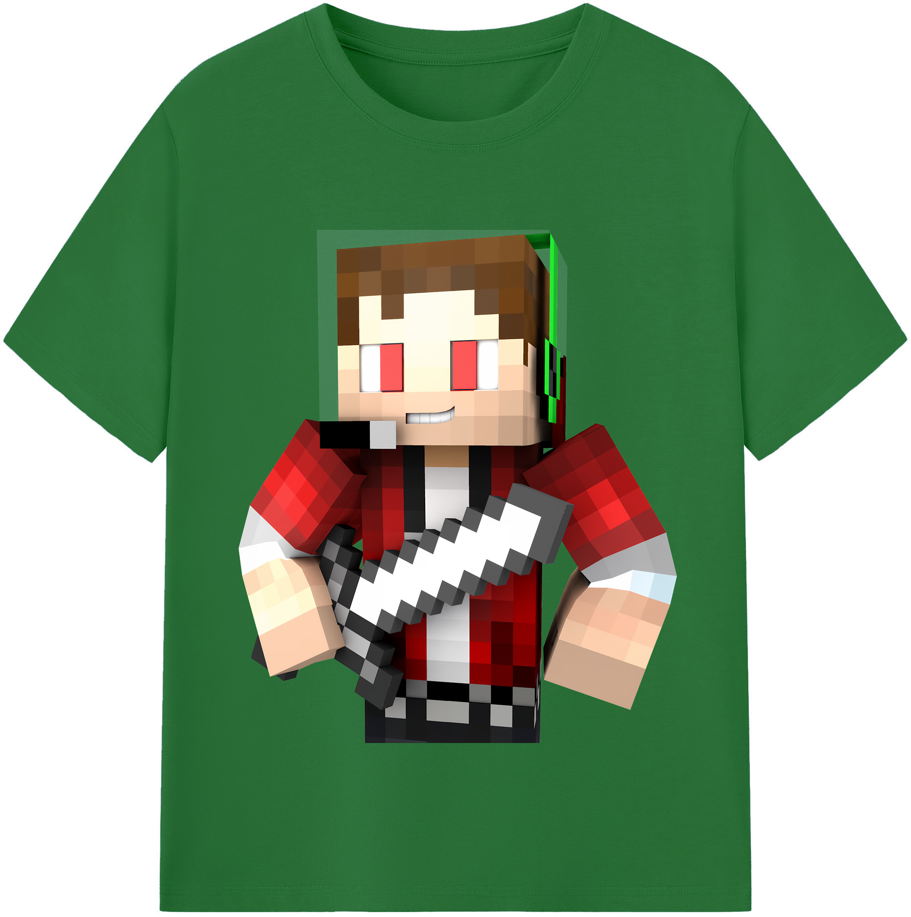 （画像用） マインクラフト ブロックの世界 Minecraft MC Block world 綿100％半袖Tシャツ（フロントプリント）