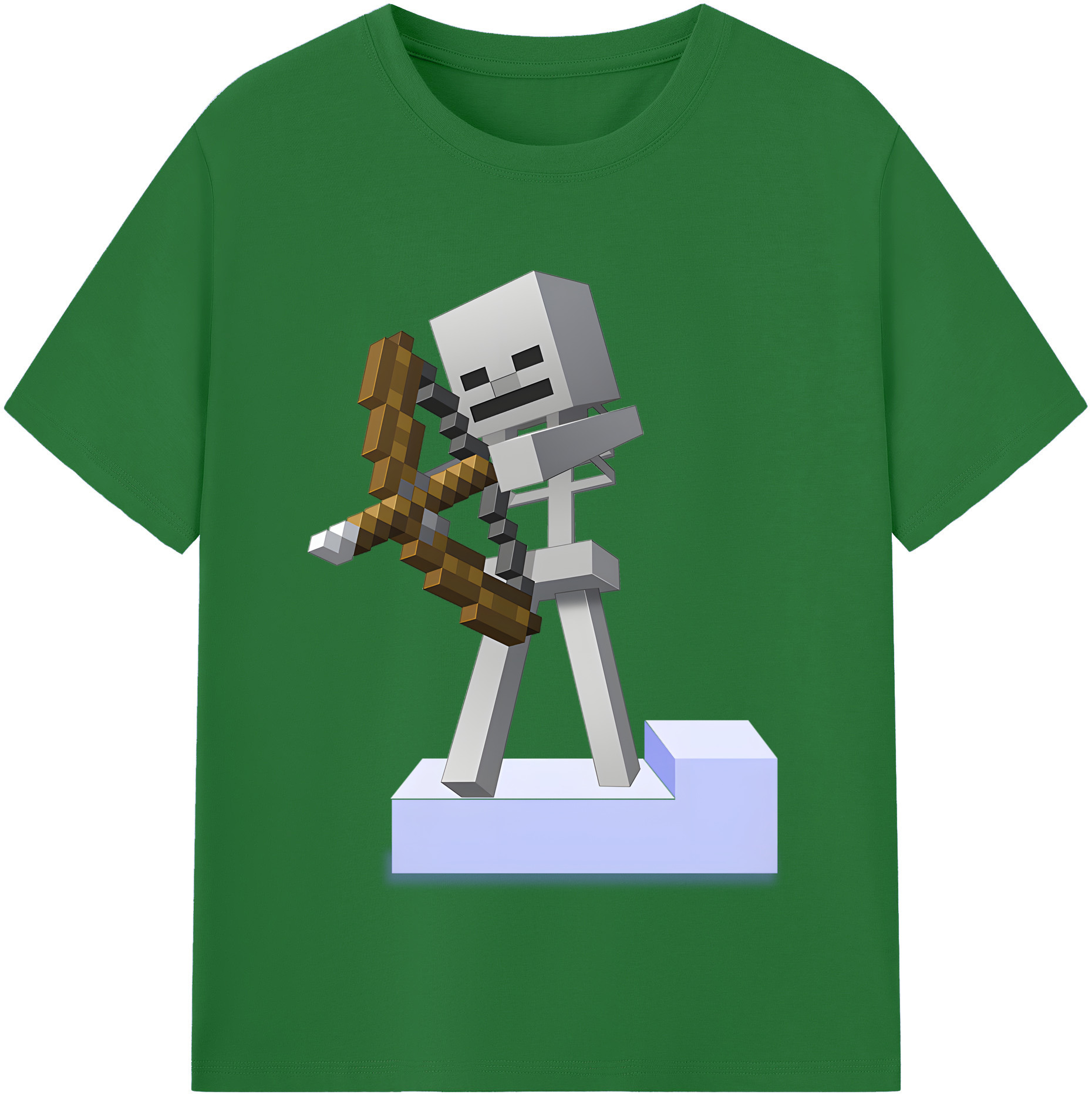 （画像用） マインクラフト ブロックの世界 Minecraft MC Block world 綿100％半袖Tシャツ（フロントプリント）
