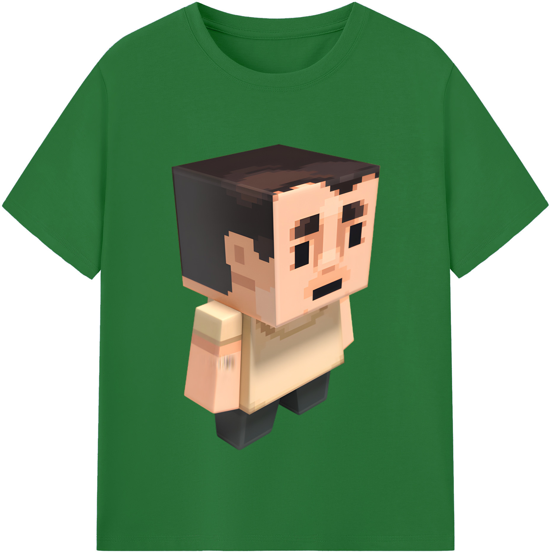 （画像用） マインクラフト ブロックの世界 Minecraft MC Block world 綿100％半袖Tシャツ（フロントプリント）