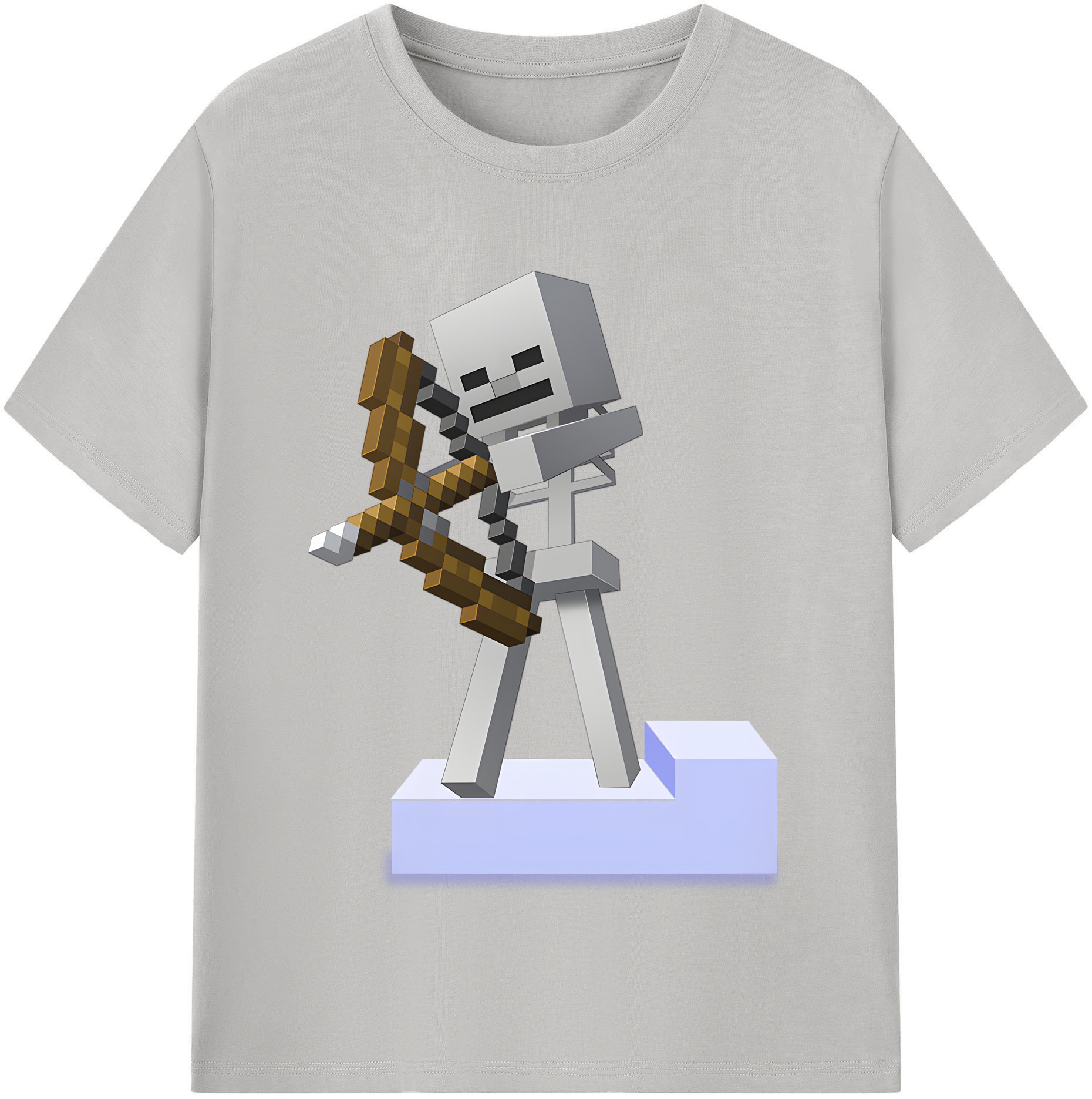 （画像用） マインクラフト ブロックの世界 Minecraft MC Block world 綿100％半袖Tシャツ（フロントプリント）