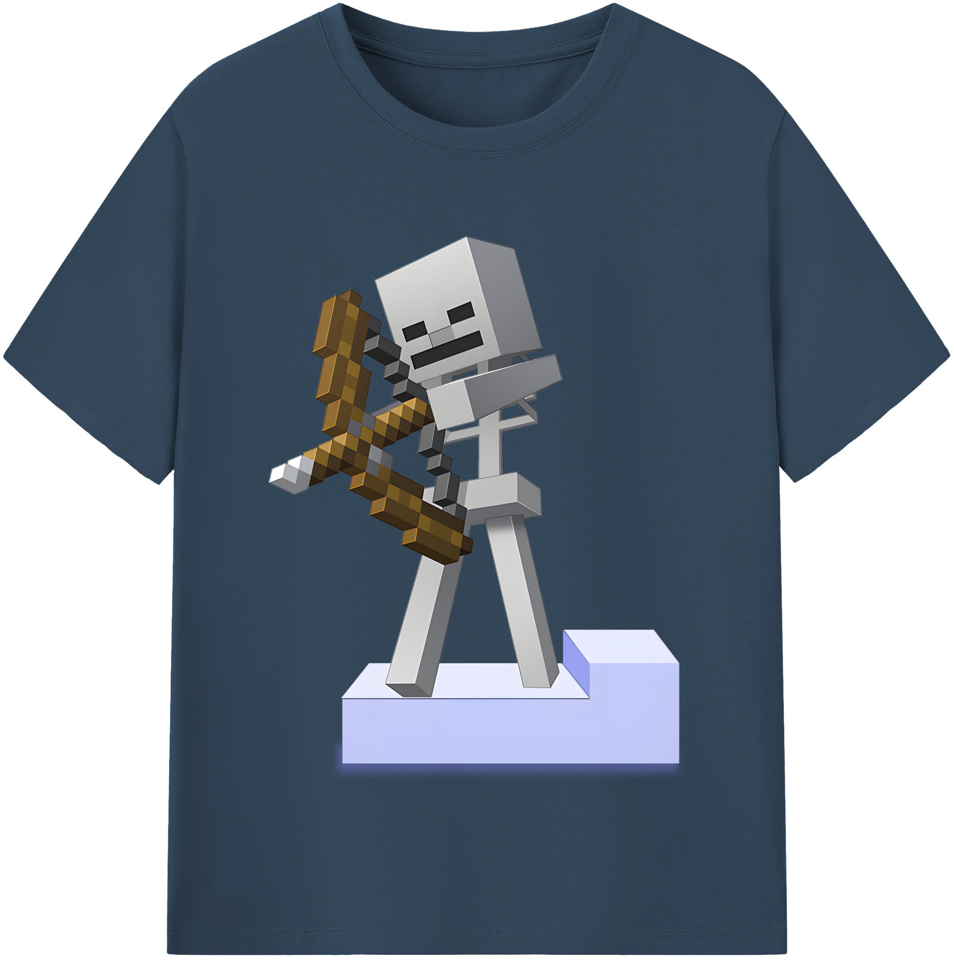（画像用） マインクラフト ブロックの世界 Minecraft MC Block world 綿100％半袖Tシャツ（フロントプリント）