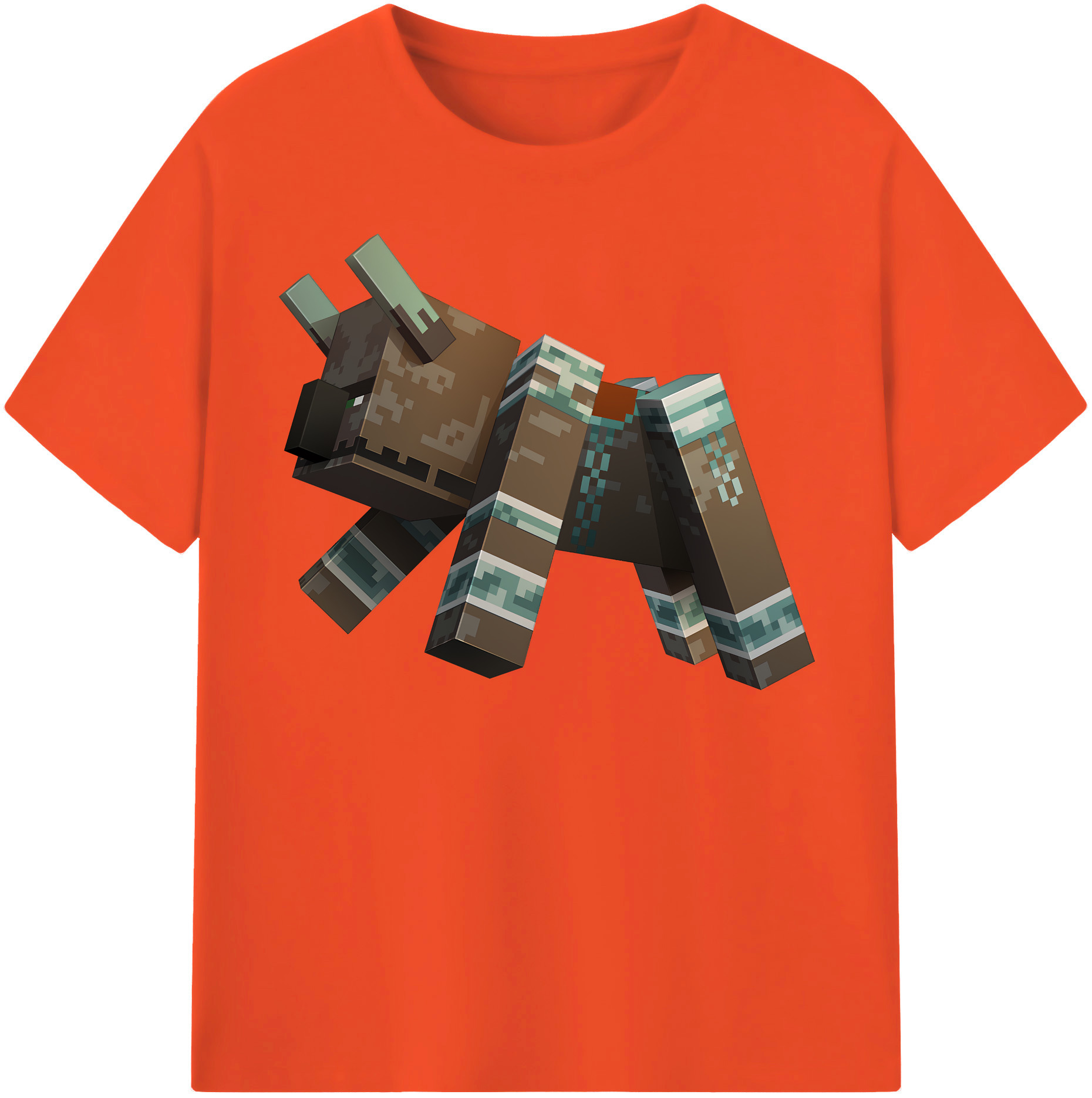 （画像用） マインクラフト ブロックの世界 Minecraft MC Block world 綿100％半袖Tシャツ（フロントプリント）