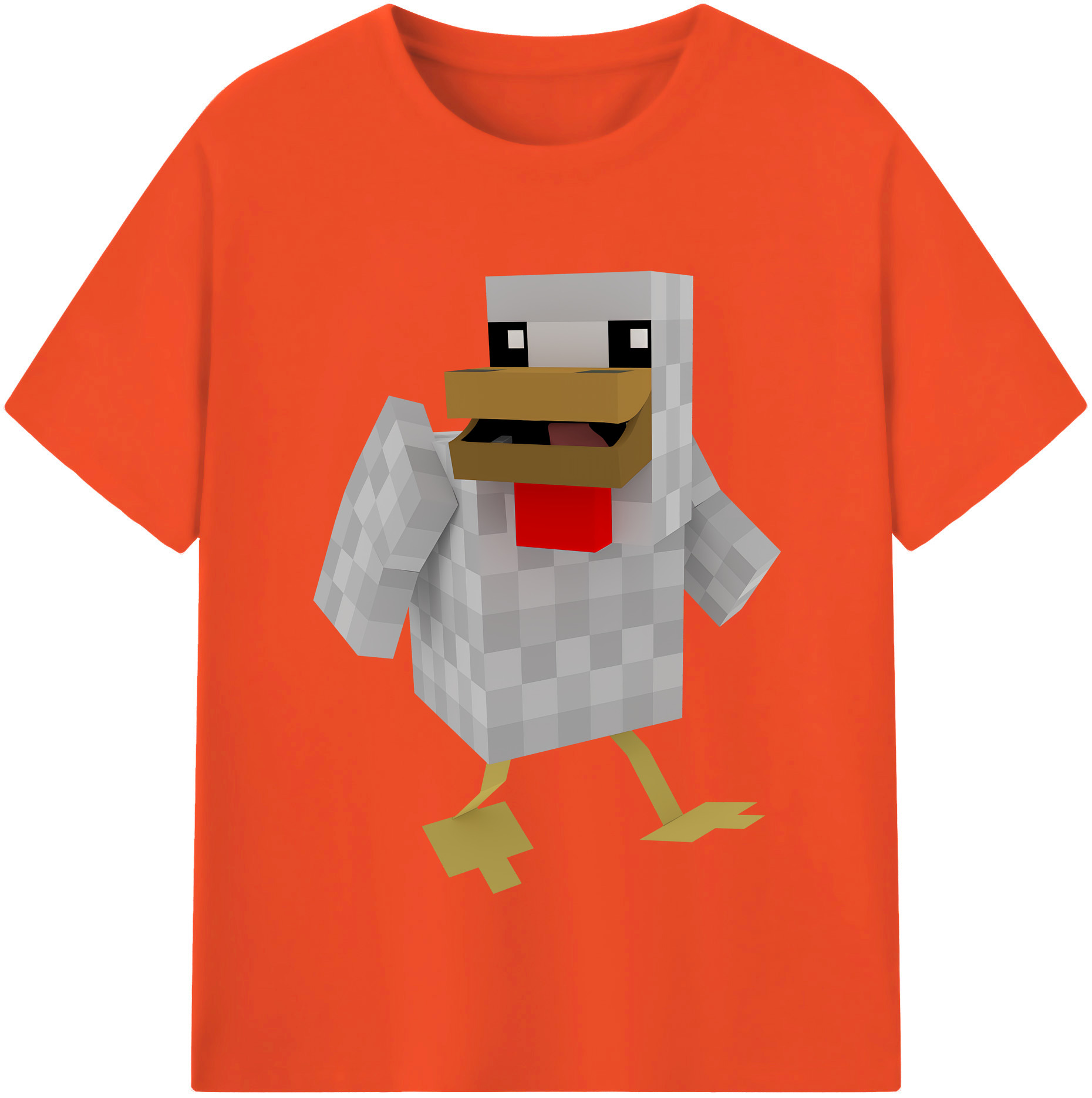 （画像用） マインクラフト ブロックの世界 Minecraft MC Block world 綿100％半袖Tシャツ（フロントプリント）