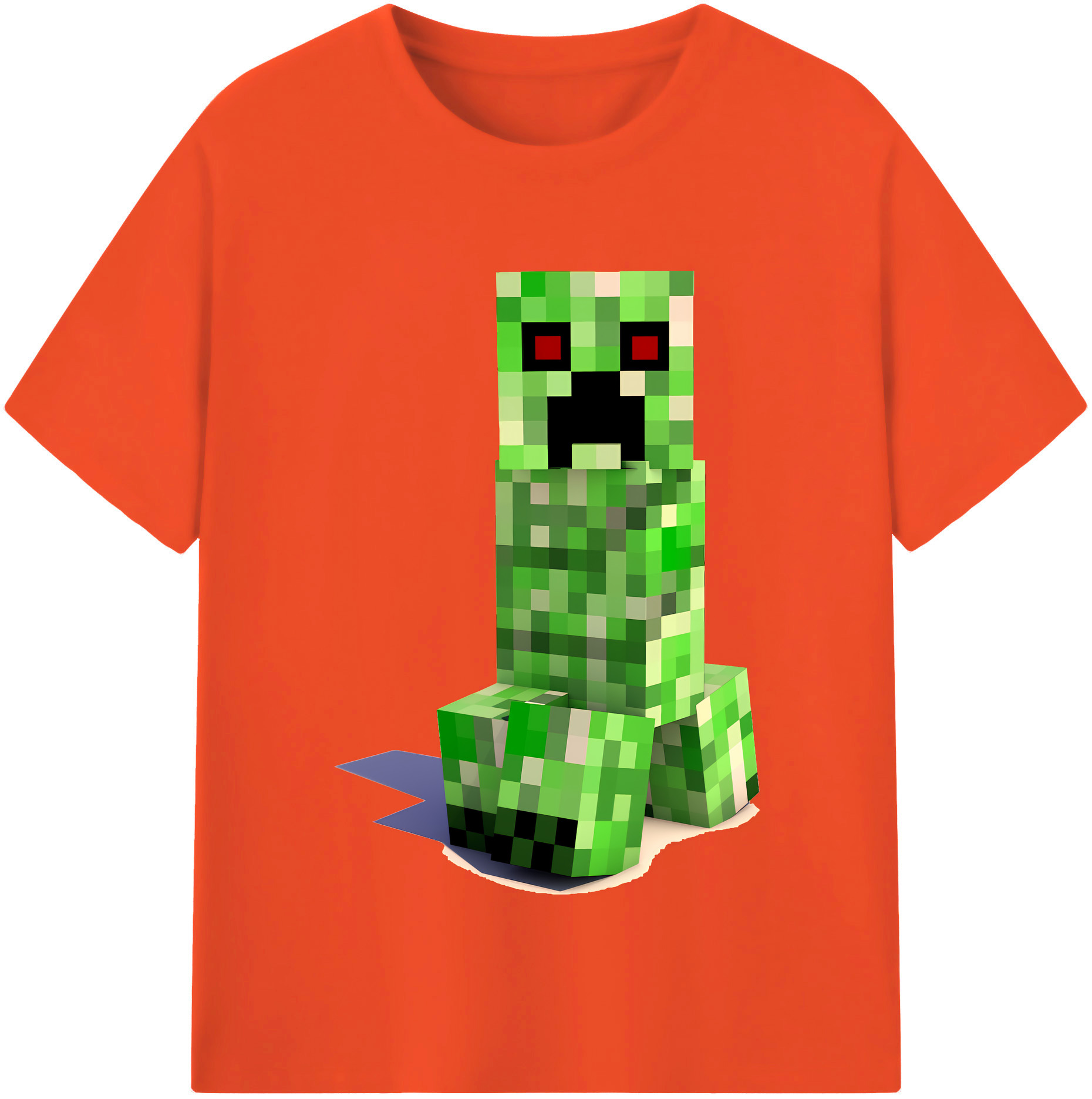 （画像用） マインクラフト ブロックの世界 Minecraft MC Block world 綿100％半袖Tシャツ（フロントプリント）