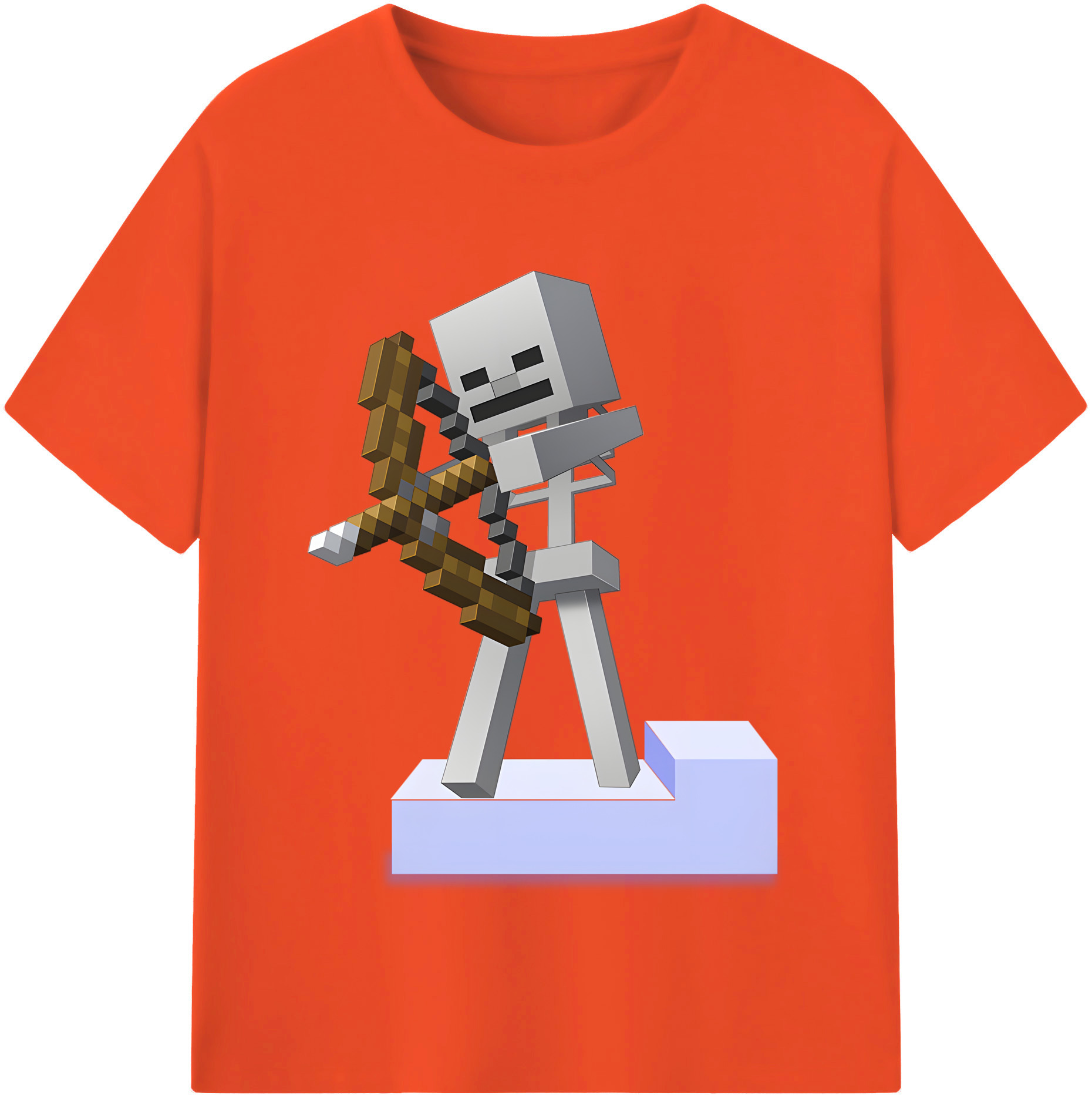 （画像用） マインクラフト ブロックの世界 Minecraft MC Block world 綿100％半袖Tシャツ（フロントプリント）