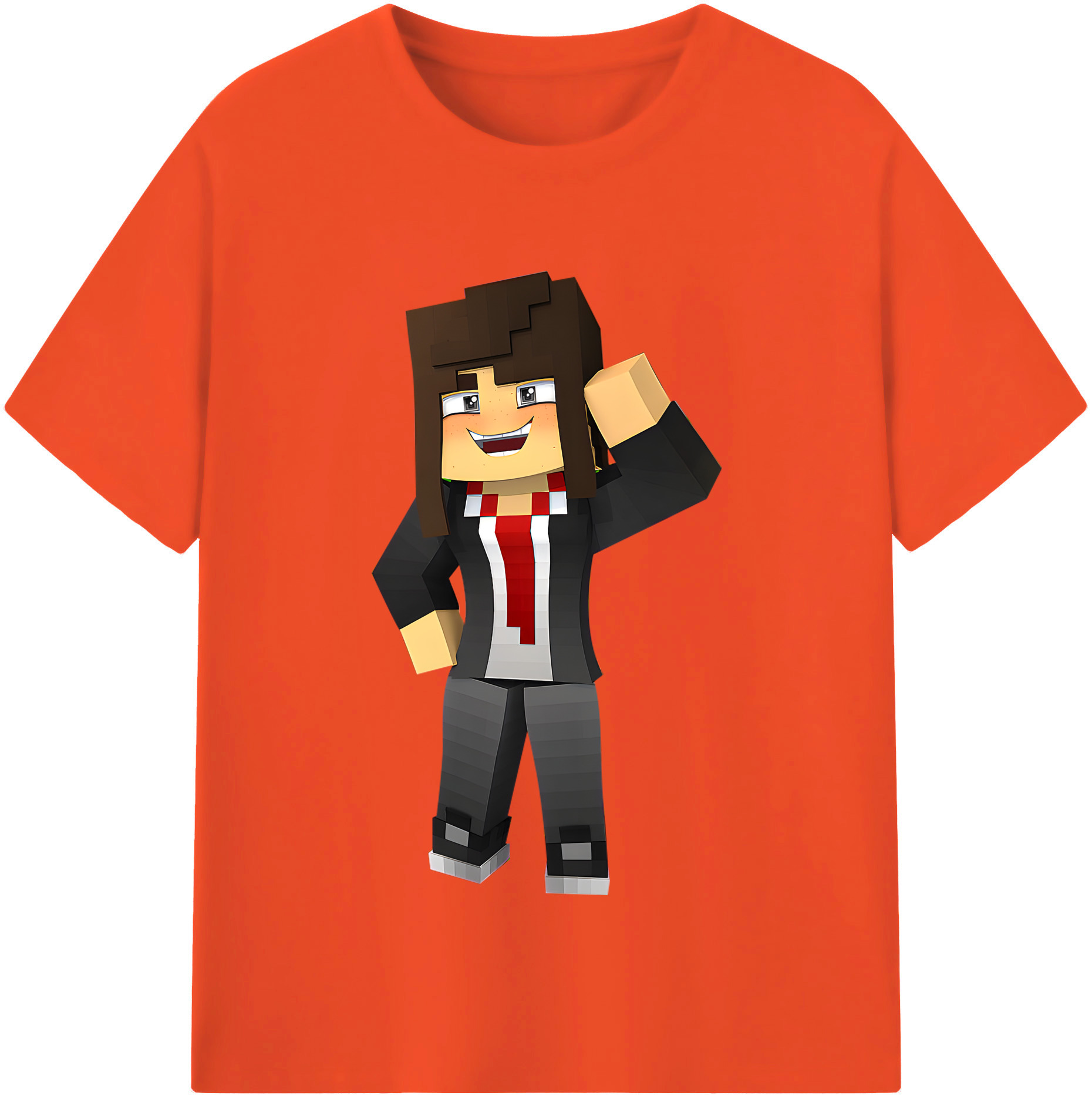 （画像用） マインクラフト ブロックの世界 Minecraft MC Block world 綿100％半袖Tシャツ（フロントプリント）
